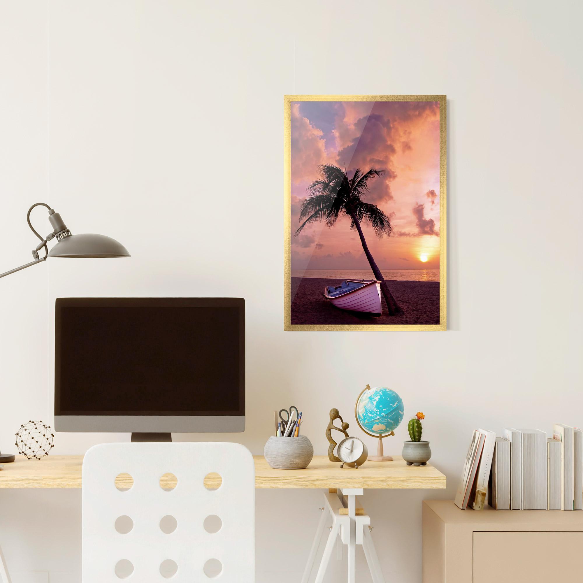 Poster Înrămat Boat Purple Sunset mockup 6