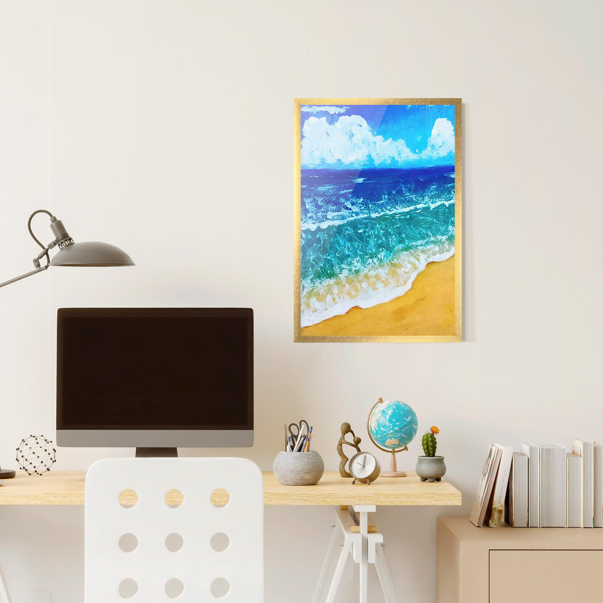 Poster Înrămat Yellow Beach Painting mockup 6