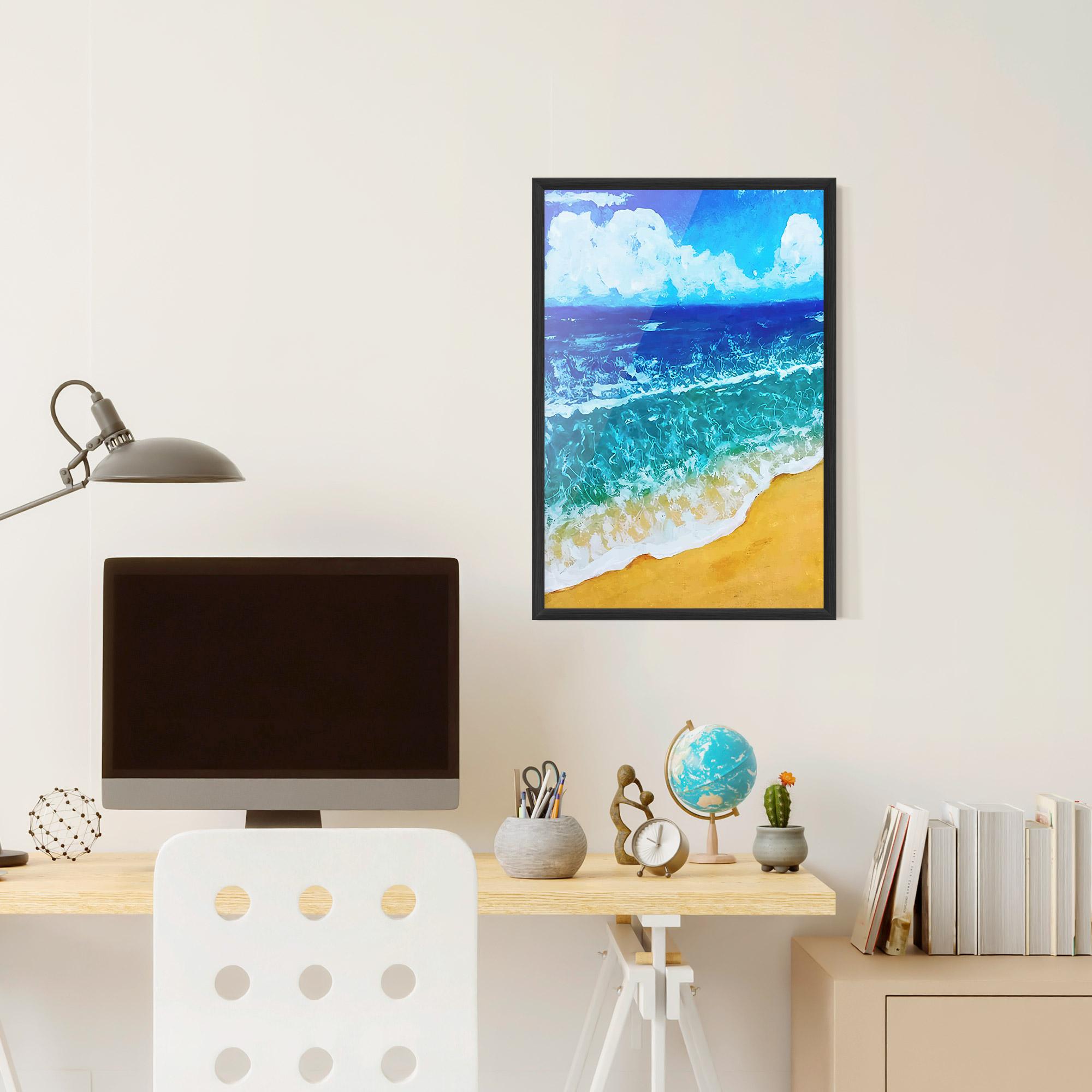 Poster Înrămat Yellow Beach Painting mockup 6