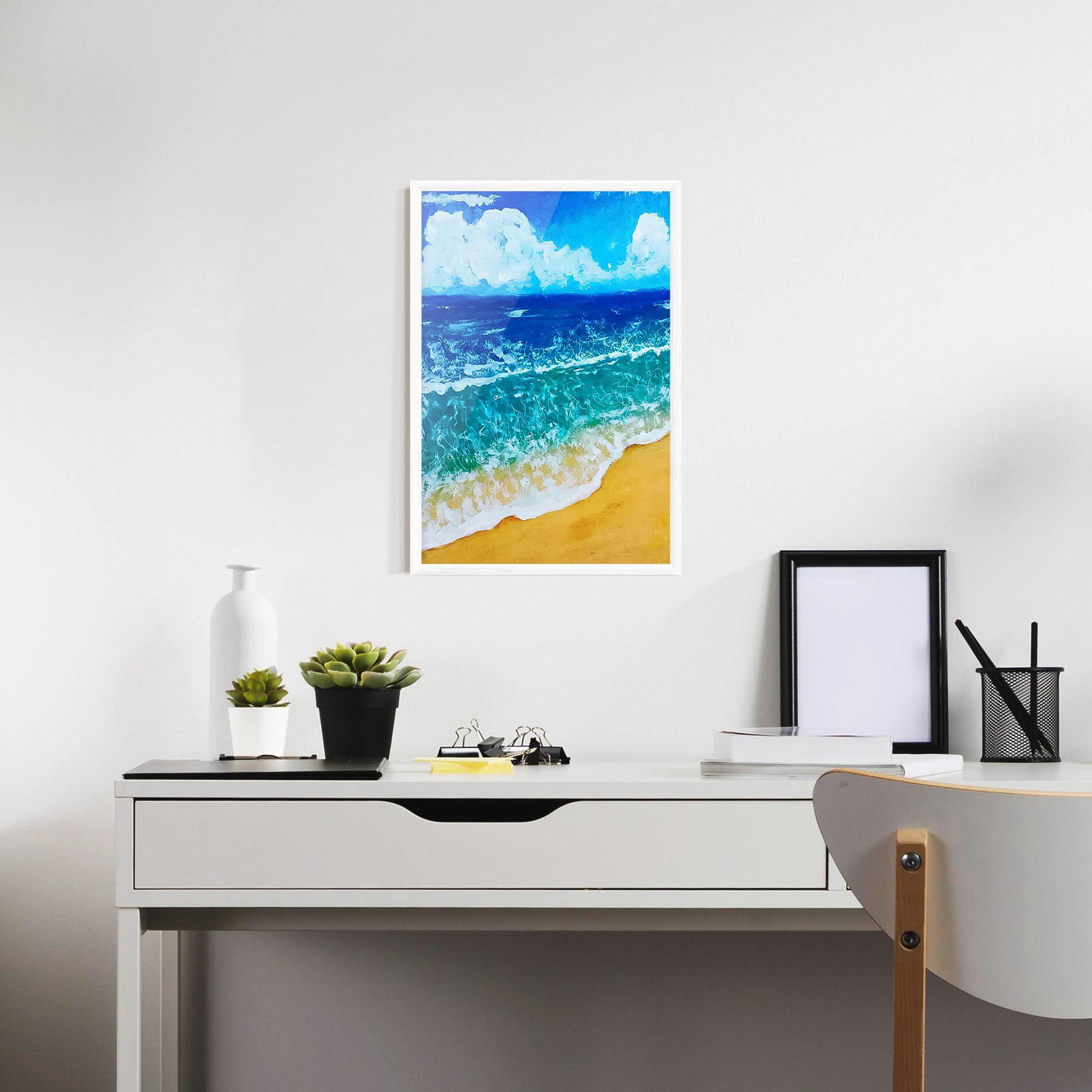Poster Înrămat Yellow Beach Painting mockup 7