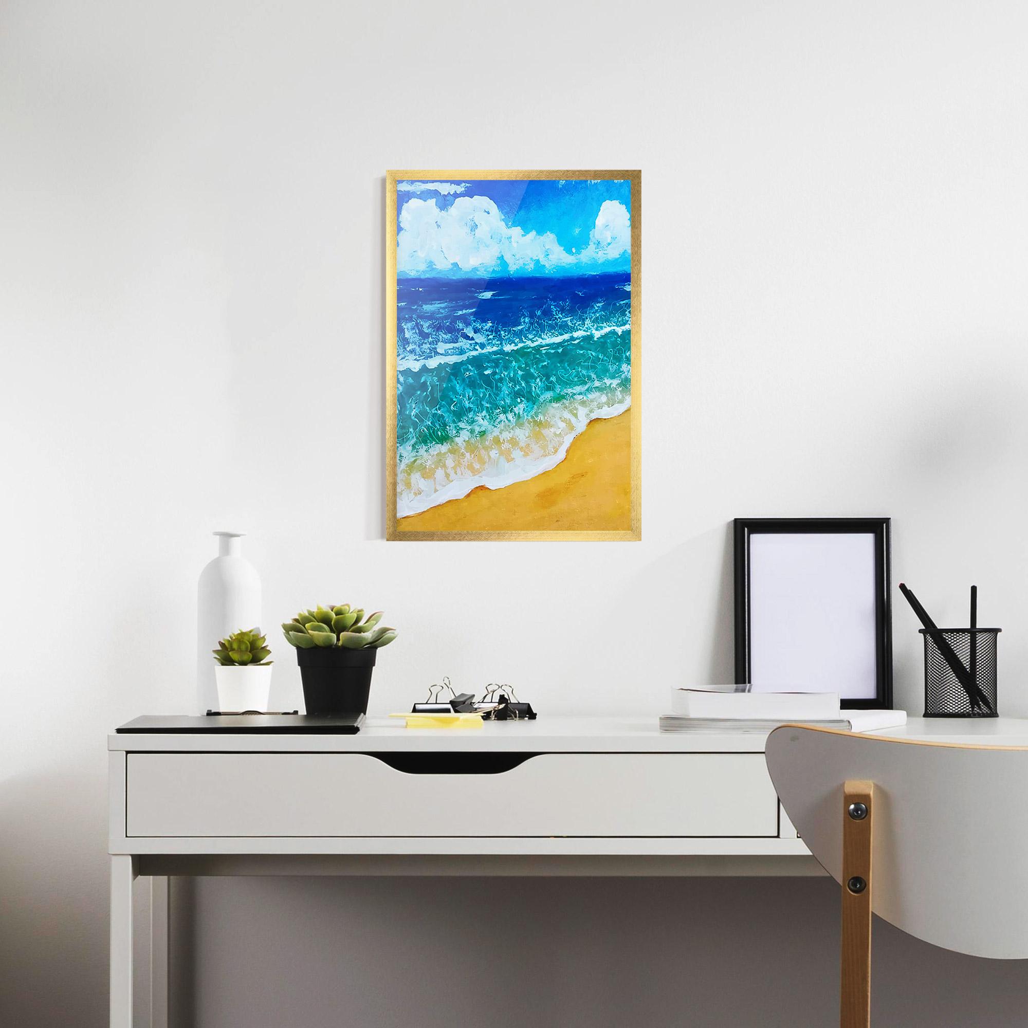 Poster Înrămat Yellow Beach Painting mockup 7