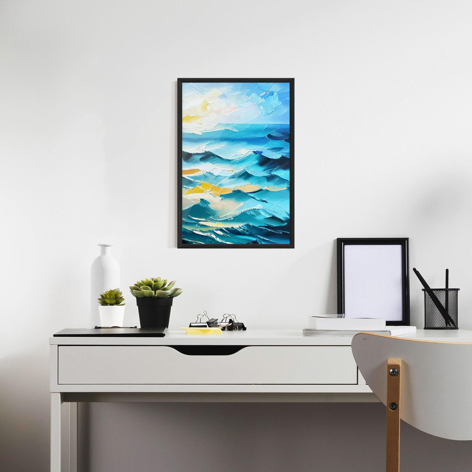Poster Înrămat Blue Ocean Painting mockup 7
