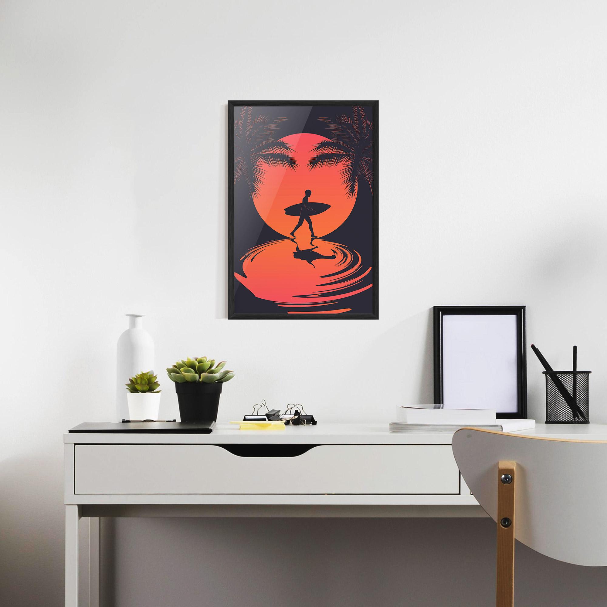 Poster Înrămat Orange Surfer Art mockup 7