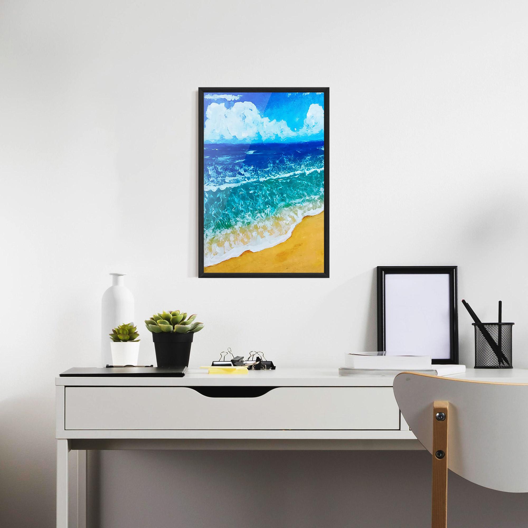 Poster Înrămat Yellow Beach Painting mockup 7