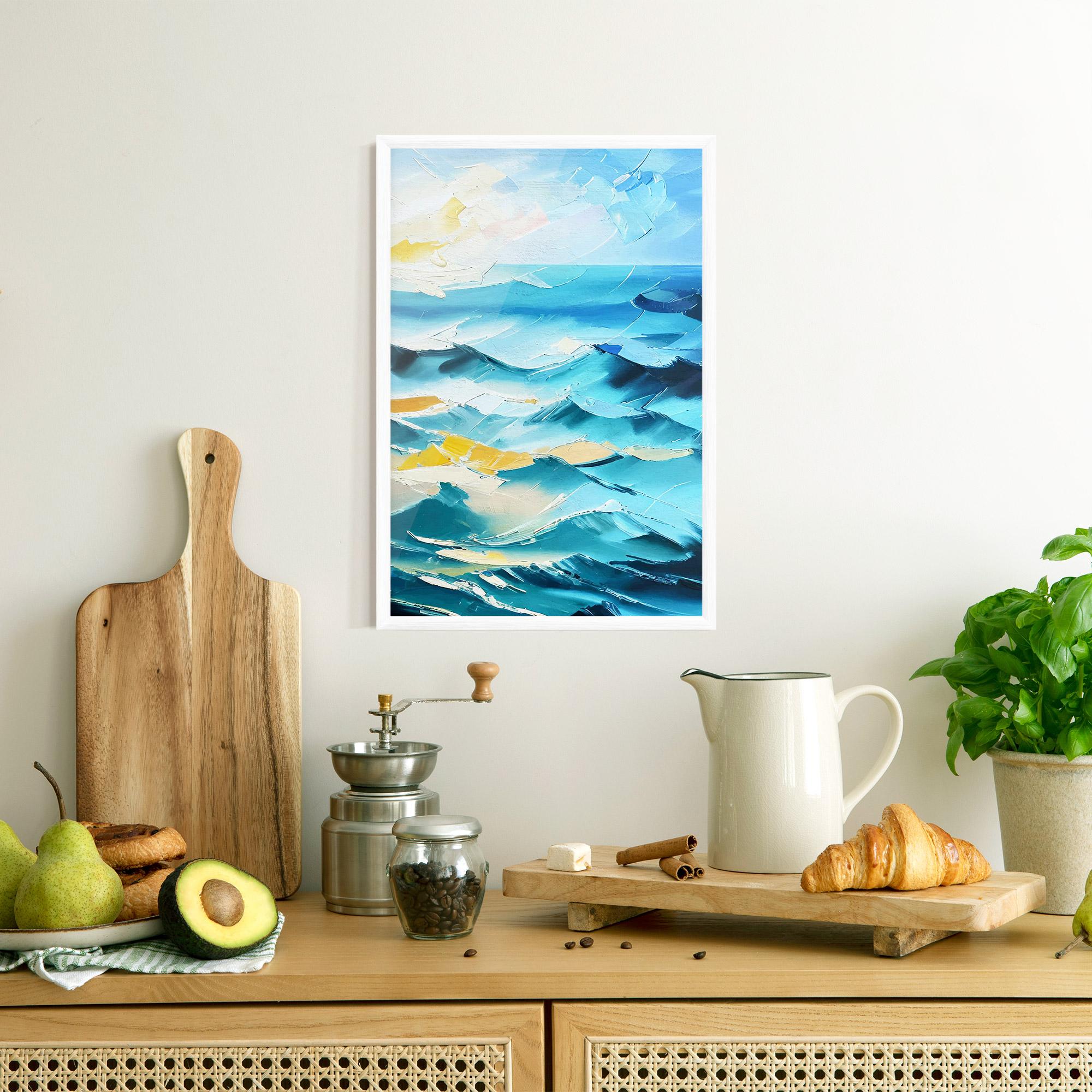 Poster Înrămat Blue Ocean Painting mockup 8