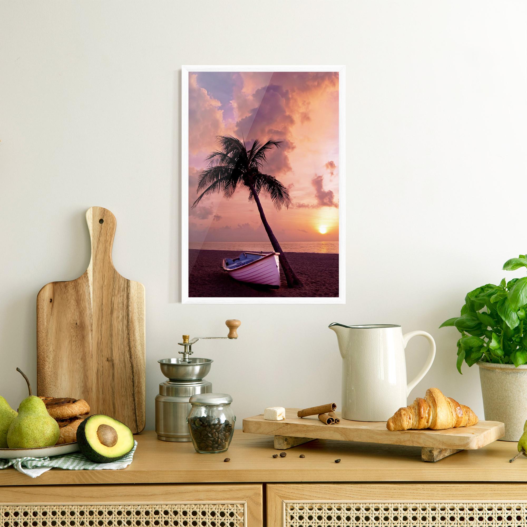 Poster Înrămat Boat Purple Sunset mockup 8