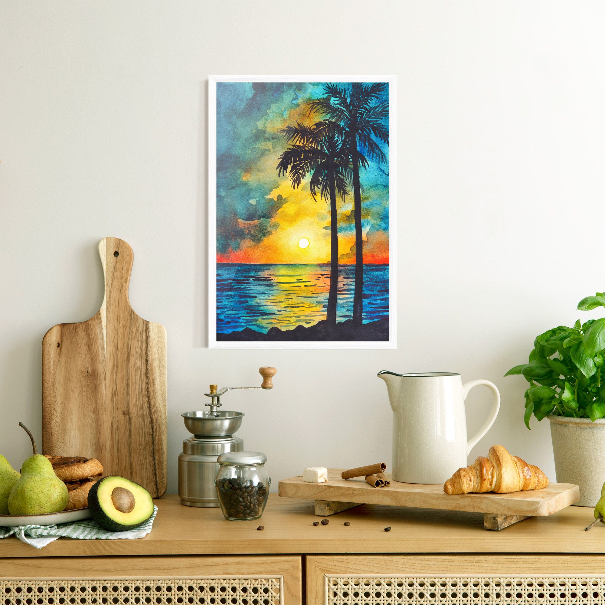 Sunset Watercolor Tree mockup 8