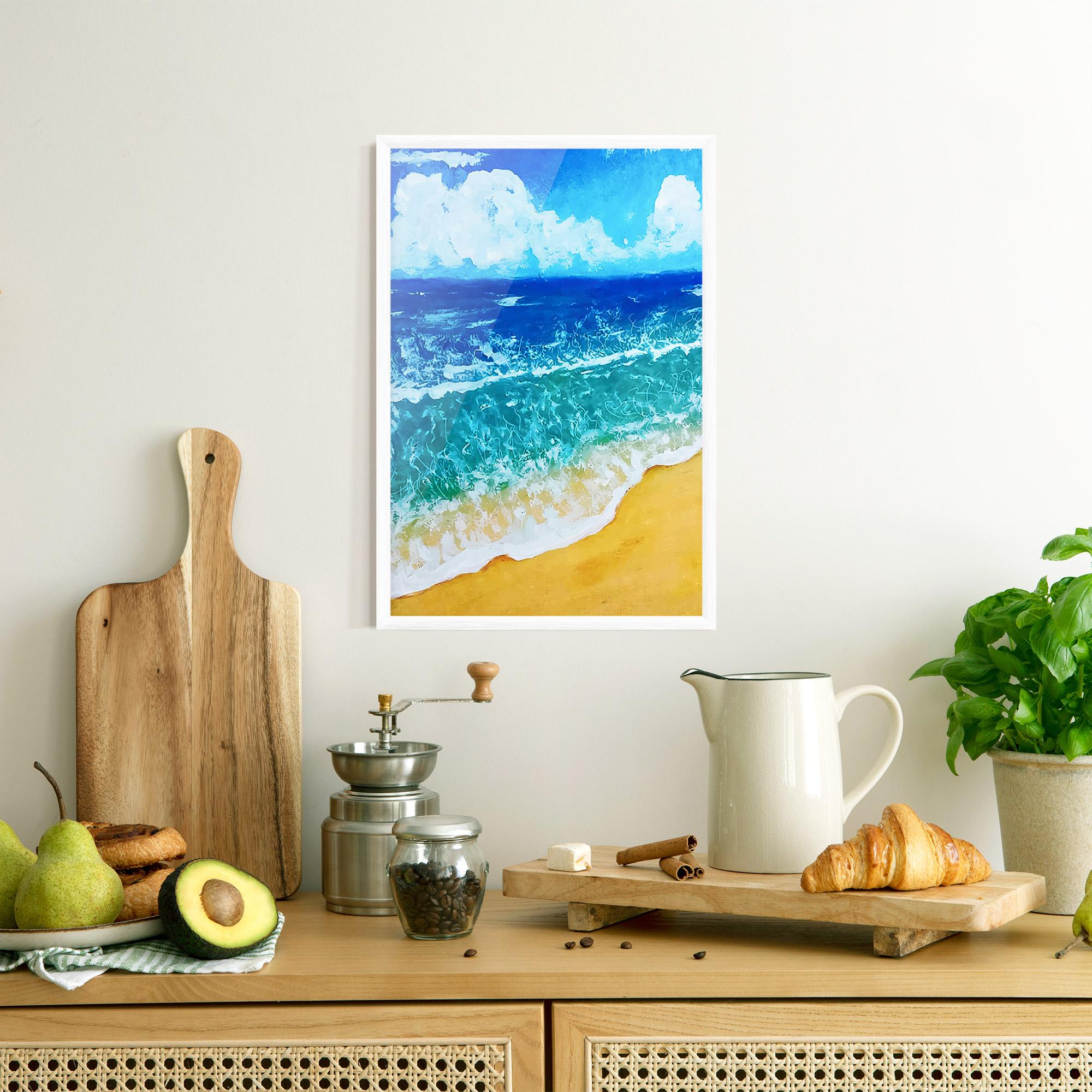 Poster Înrămat Yellow Beach Painting mockup 8