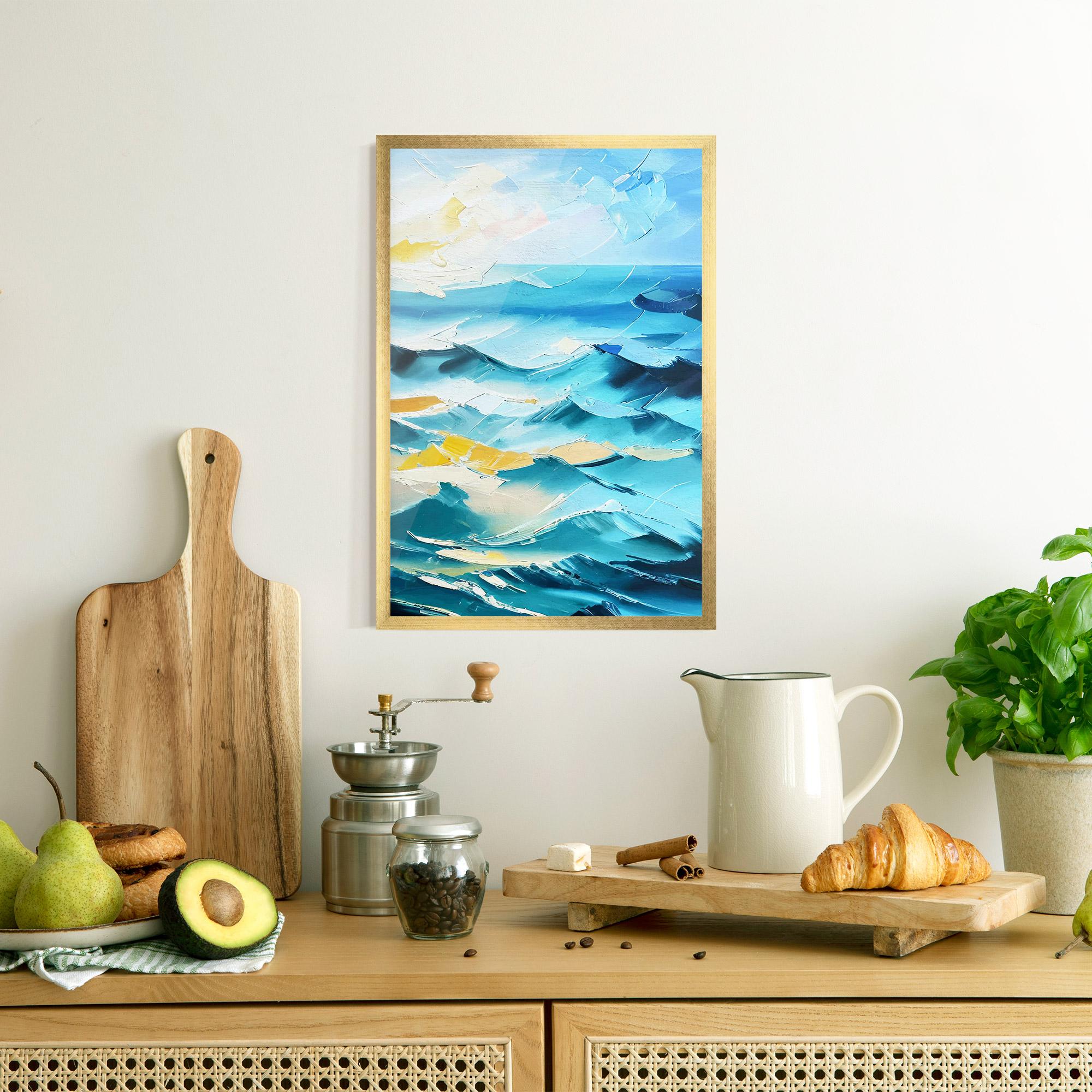 Poster Înrămat Blue Ocean Painting mockup 8
