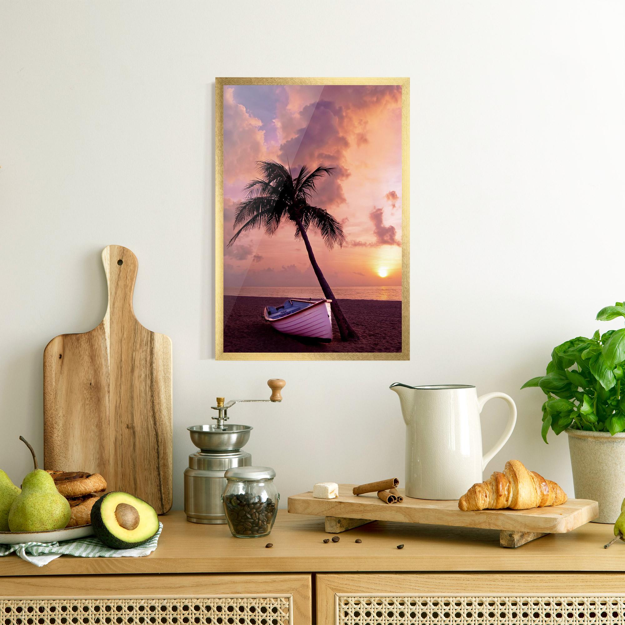 Poster Înrămat Boat Purple Sunset mockup 8