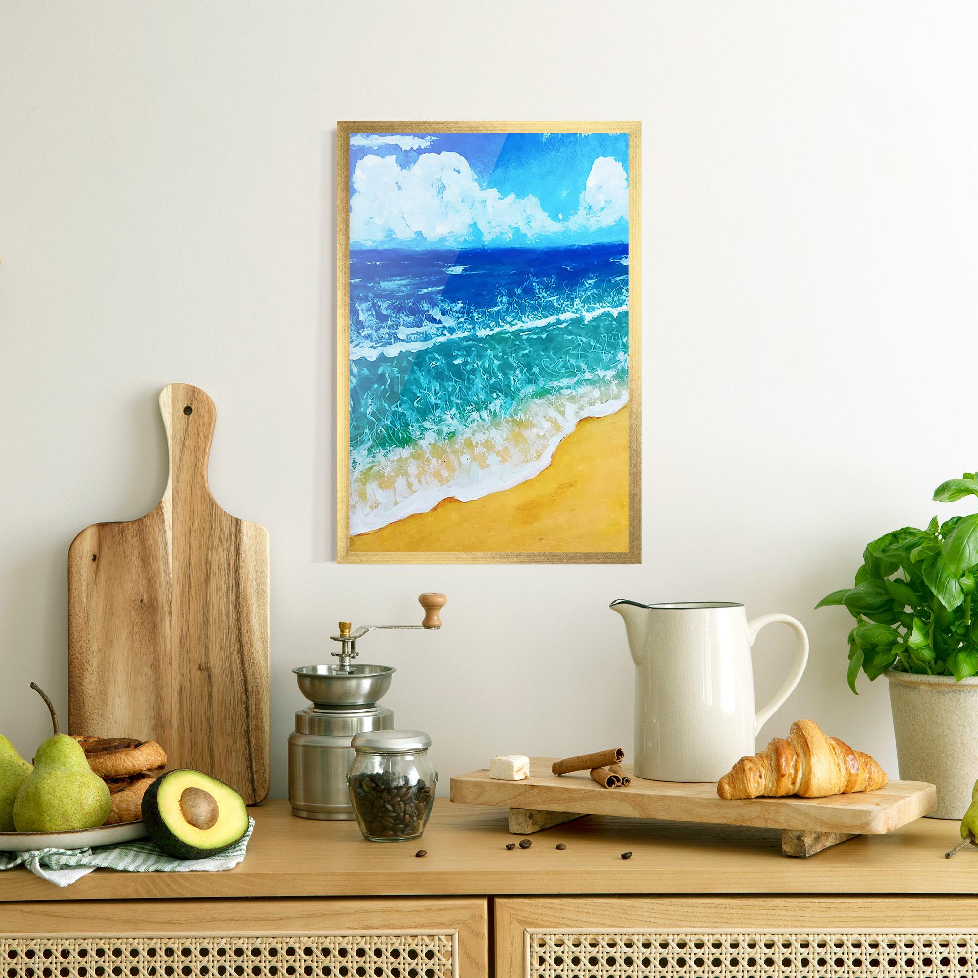 Poster Înrămat Yellow Beach Painting mockup 8