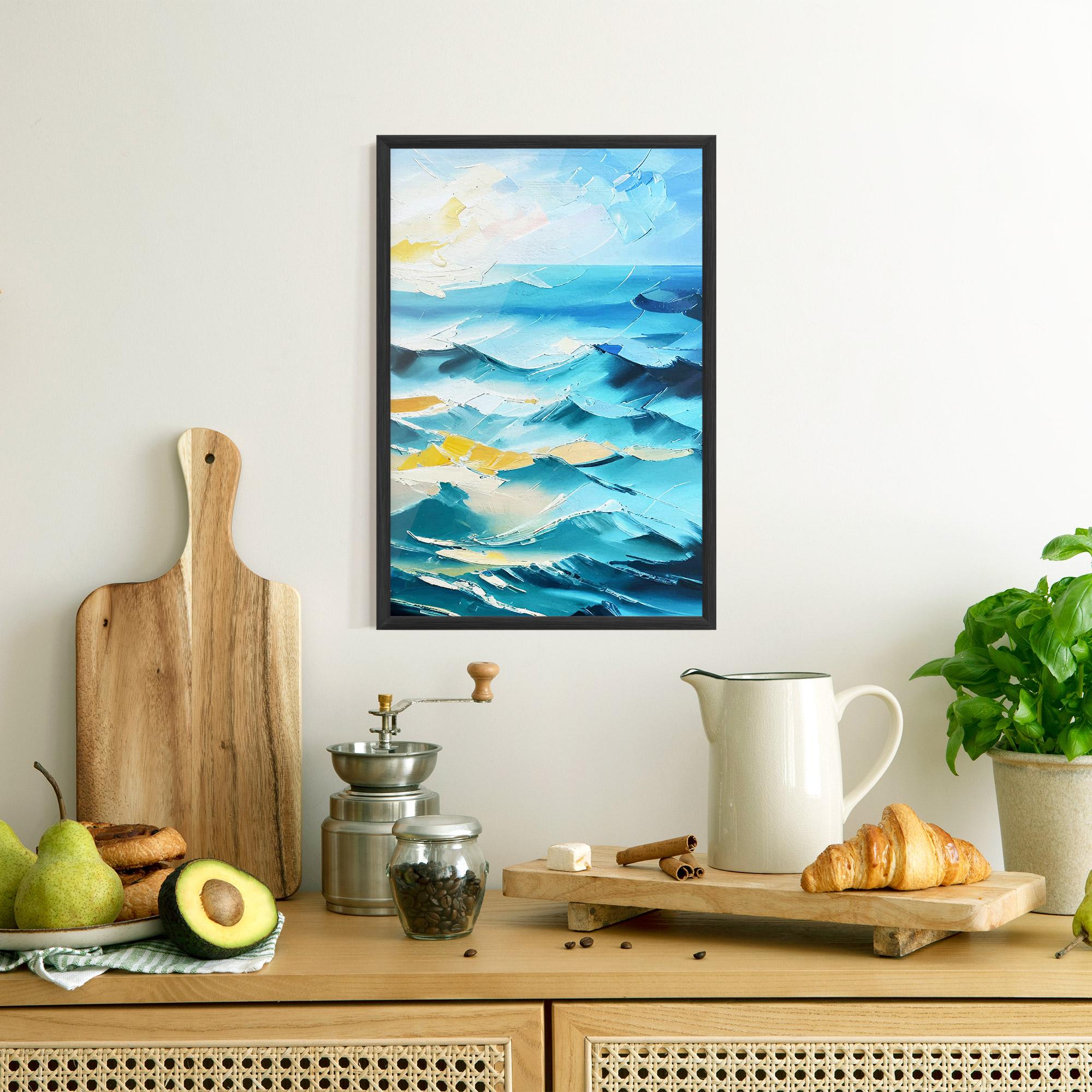 Poster Înrămat Blue Ocean Painting mockup 8