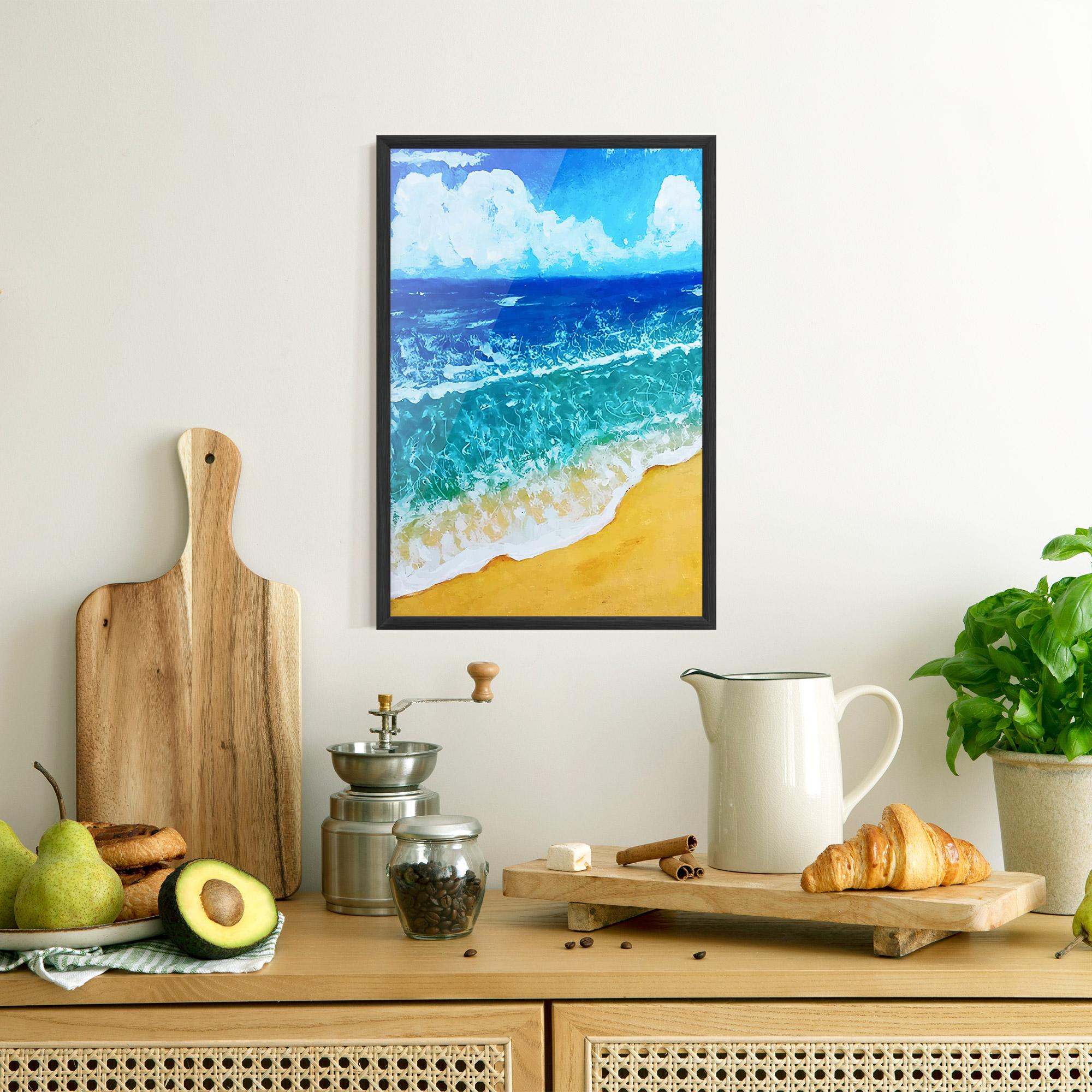 Poster Înrămat Yellow Beach Painting mockup 8