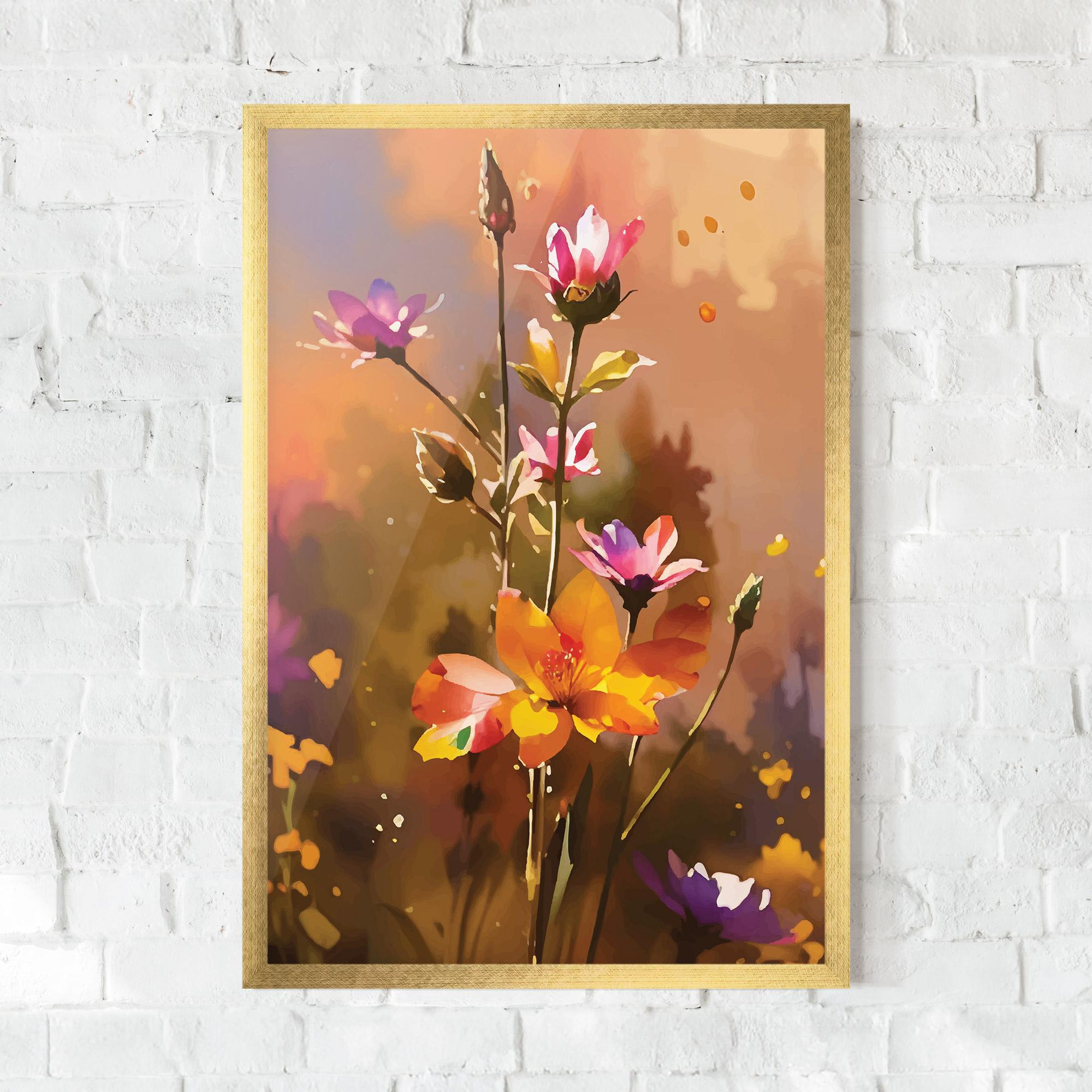 Poster Înrămat Orange Pink Spring mockup 0