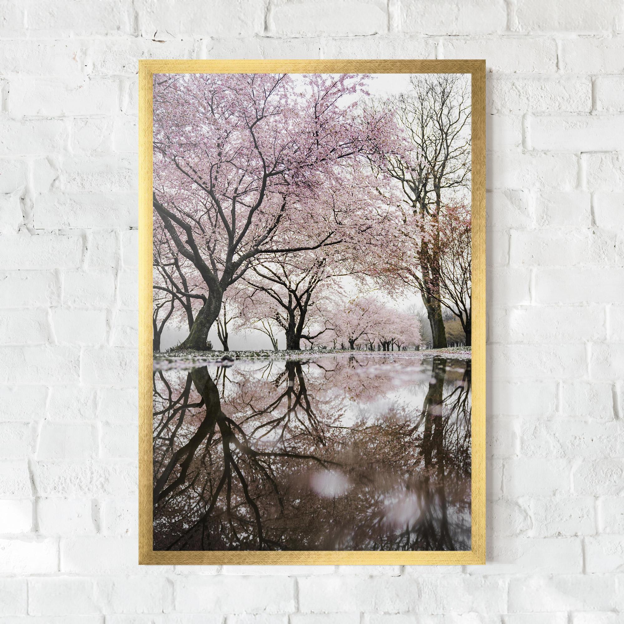 Poster Înrămat Pretty Pink Spring Tree mockup 0