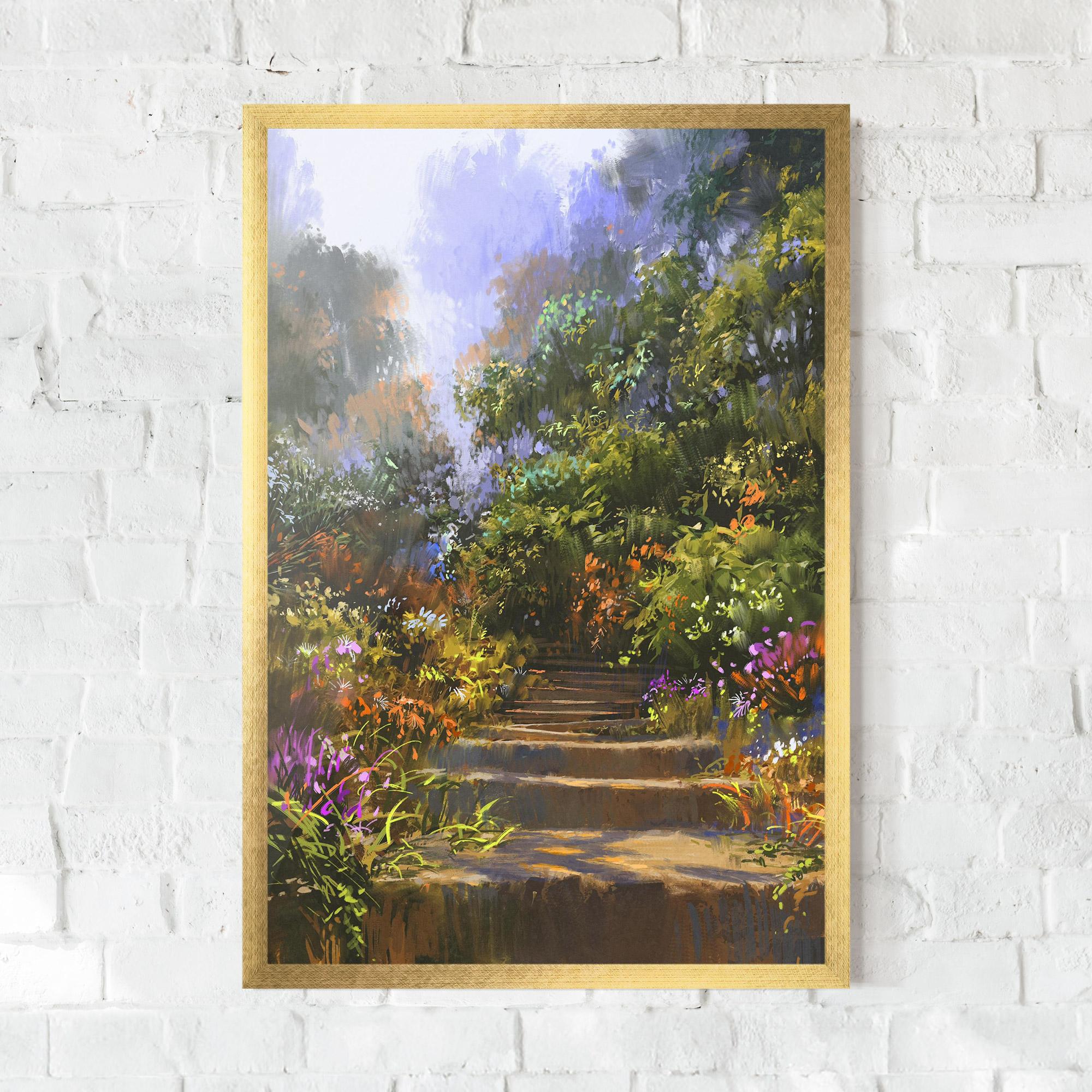 Poster Înrămat Spring Staircase Painting mockup 0