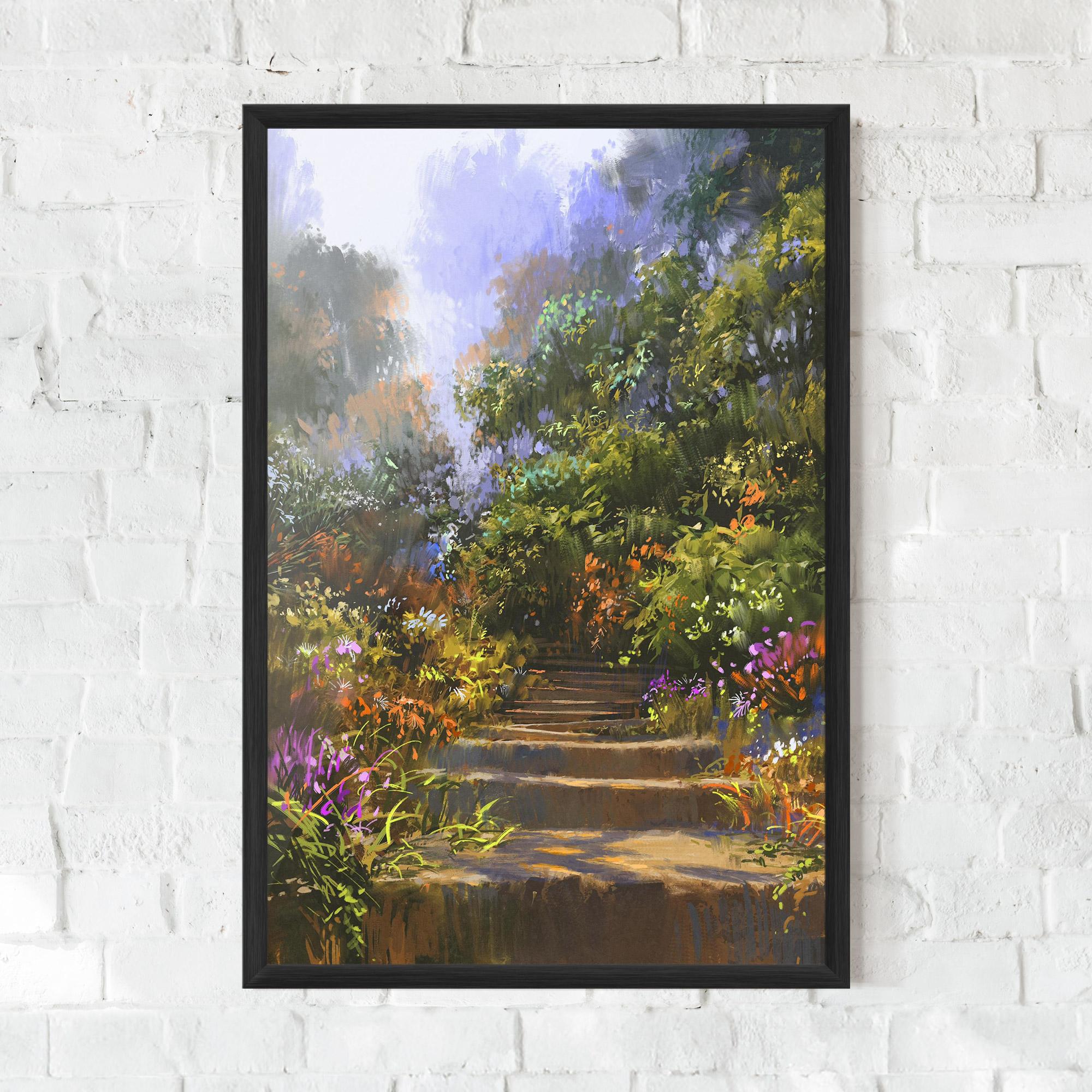 Poster Înrămat Spring Staircase Painting mockup 0
