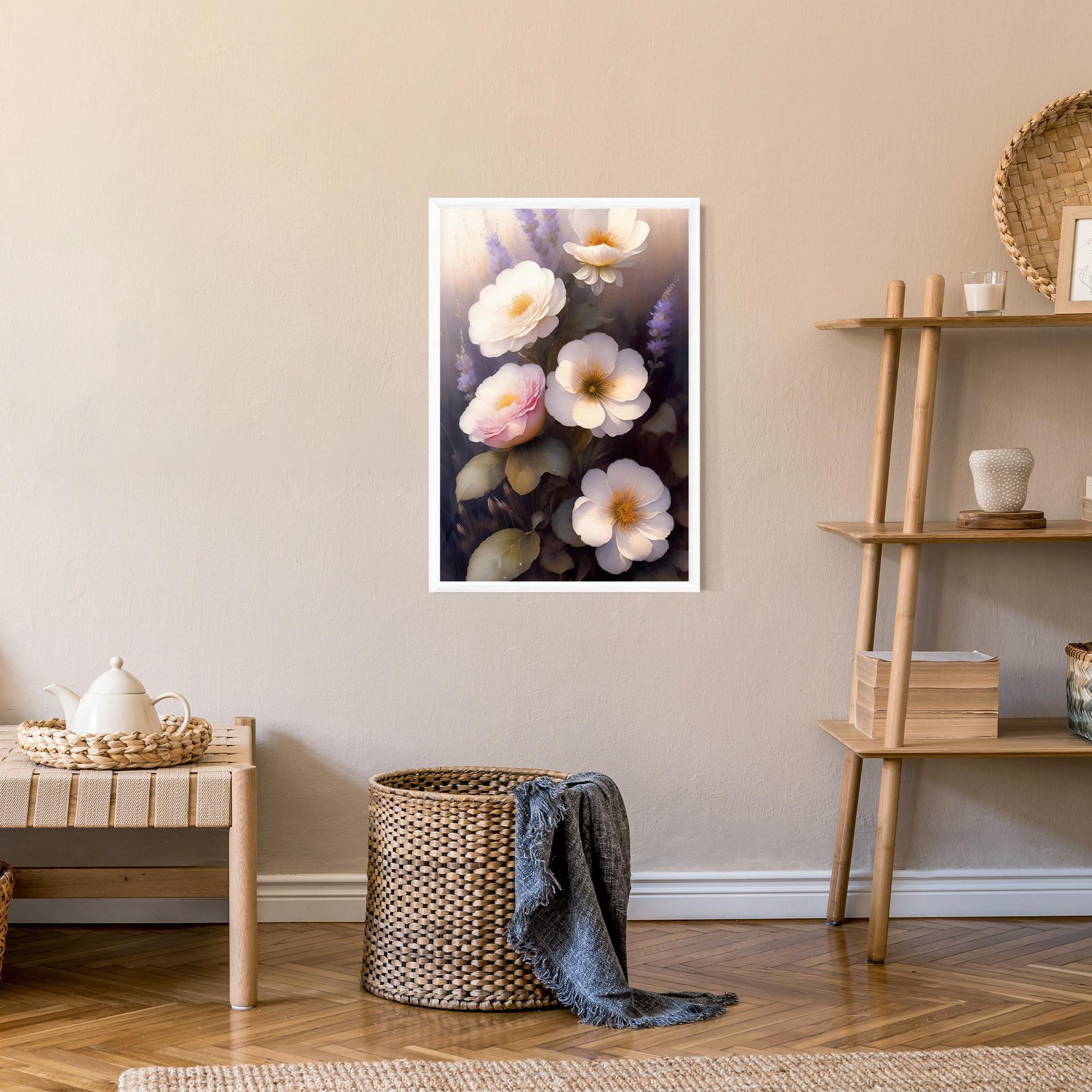 Poster Înrămat Cream Flower Spring mockup 9