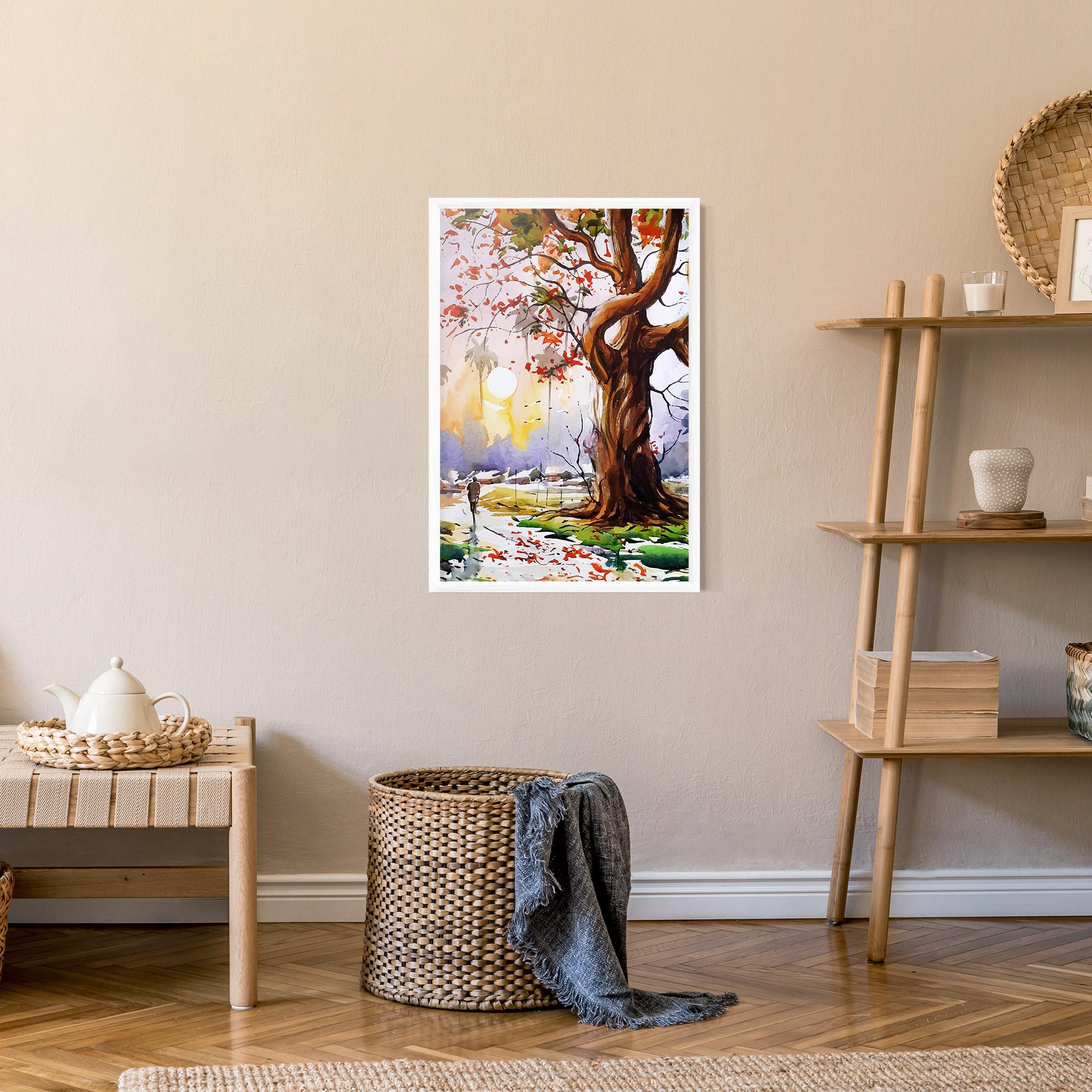 Poster Înrămat Watercolor Spring Tree mockup 9