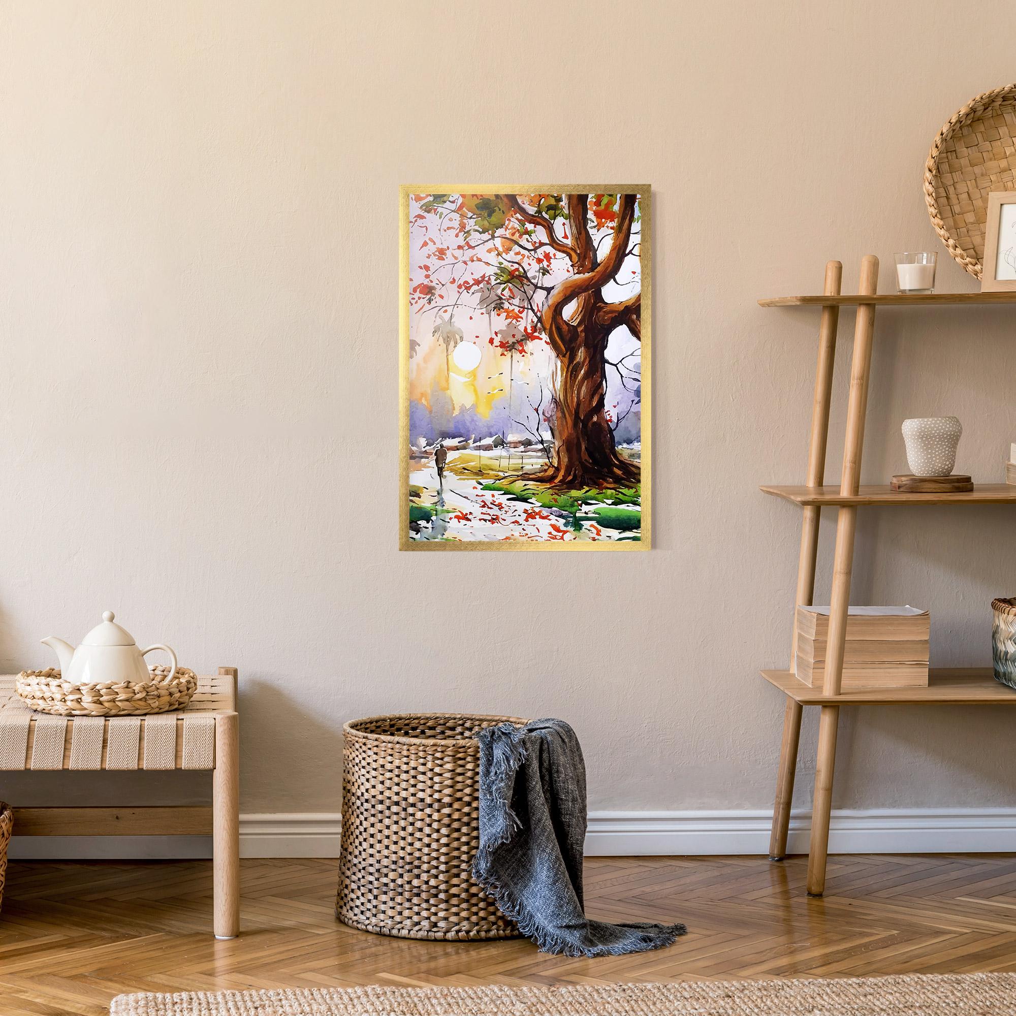 Poster Înrămat Watercolor Spring Tree mockup 9