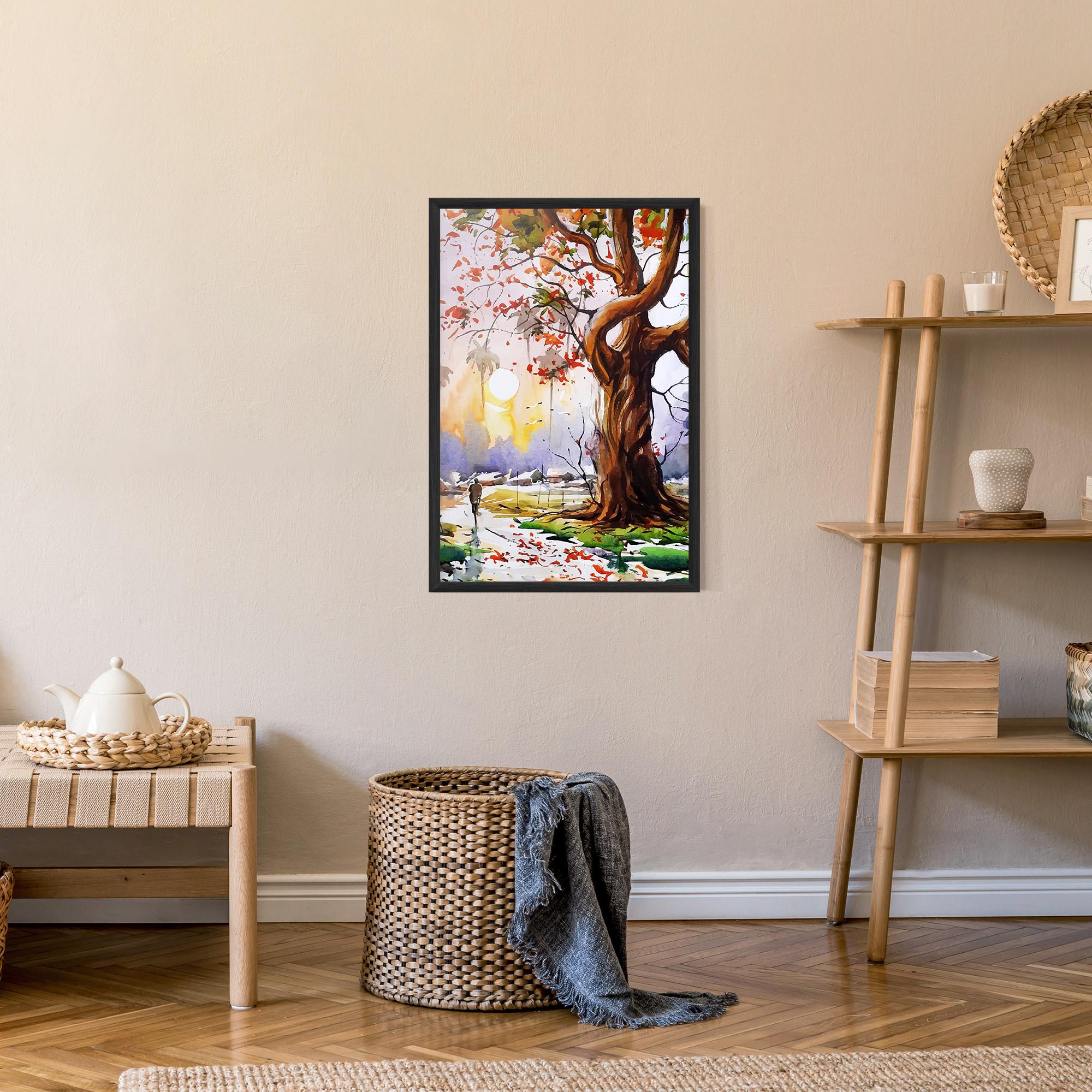 Poster Înrămat Watercolor Spring Tree mockup 9