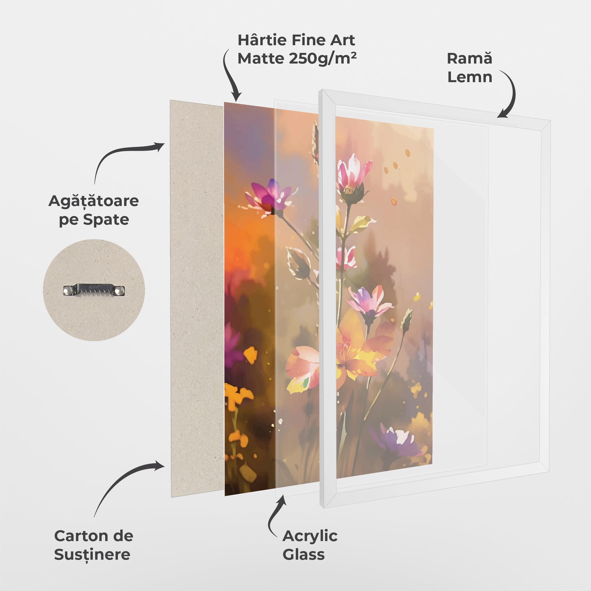 Poster Înrămat Orange Pink Spring mockup 1