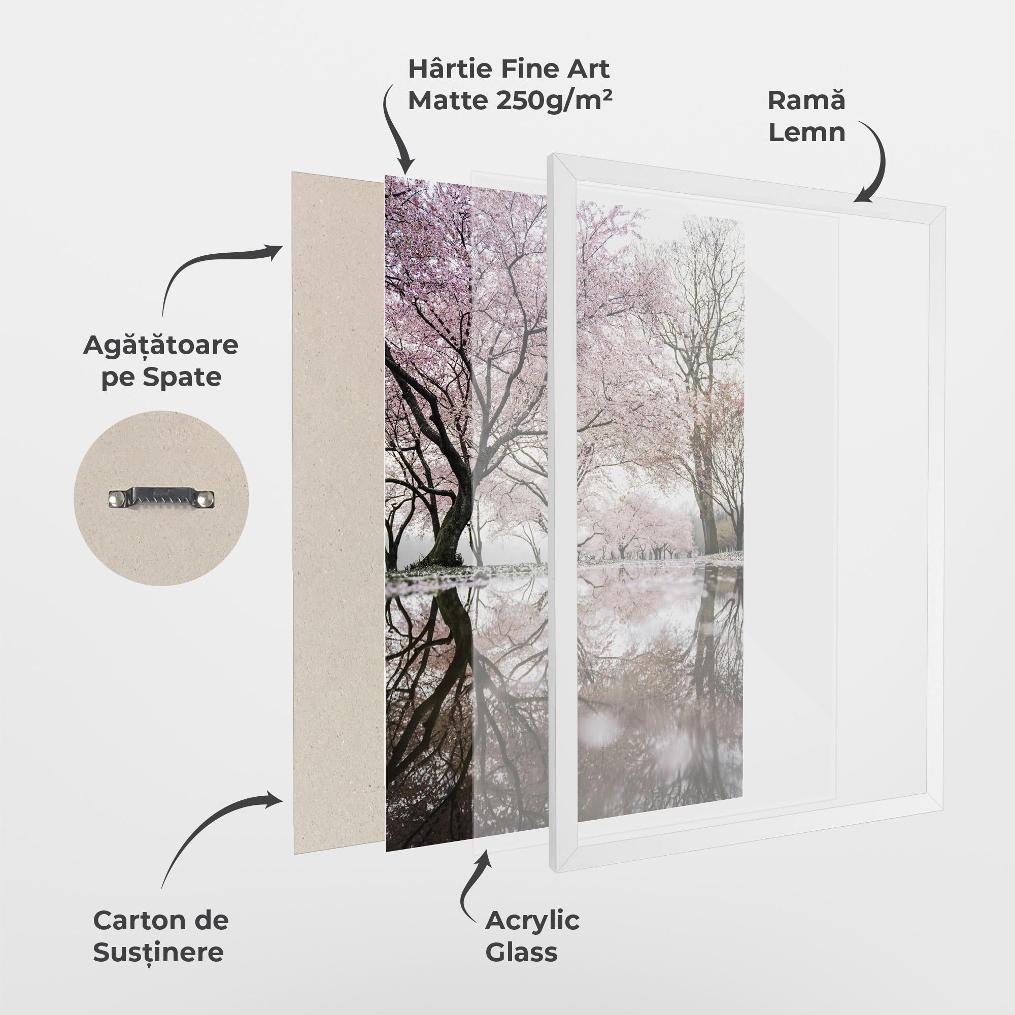Poster Înrămat Pretty Pink Spring Tree mockup 1