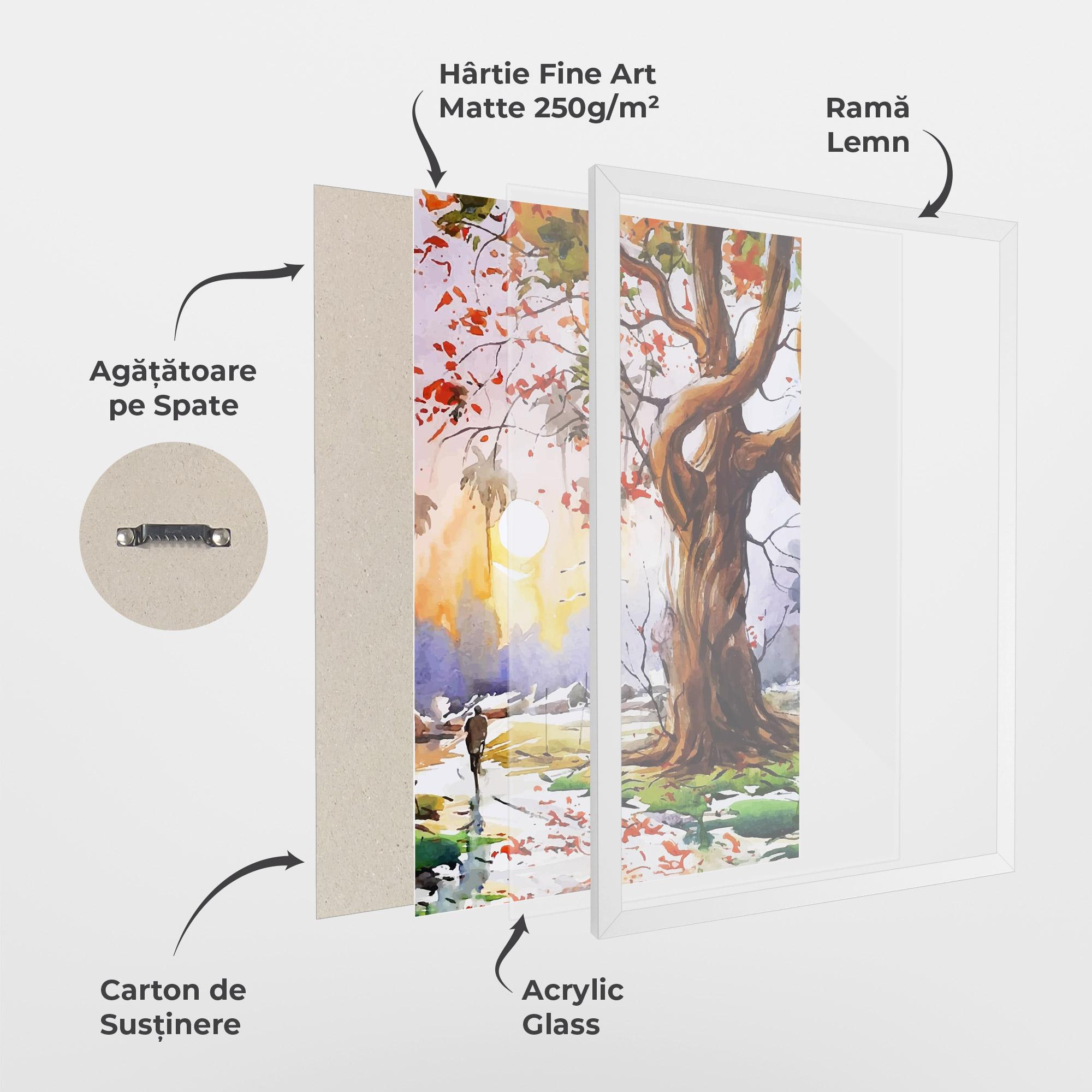 Poster Înrămat Watercolor Spring Tree mockup 1