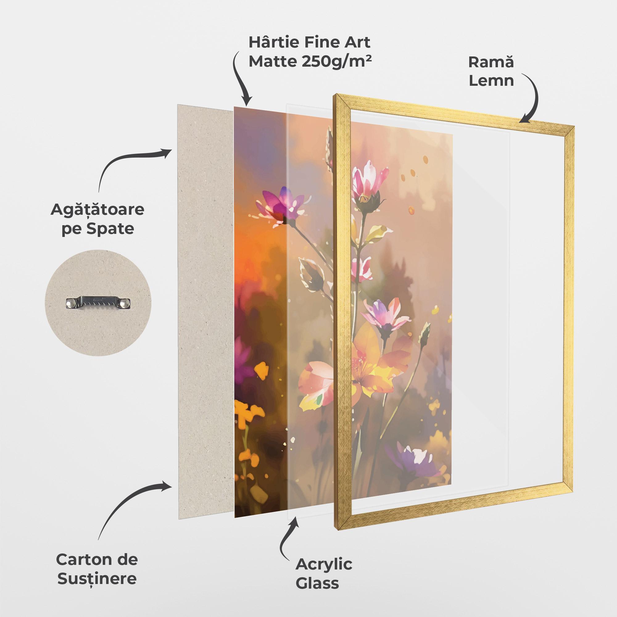 Poster Înrămat Orange Pink Spring mockup 1