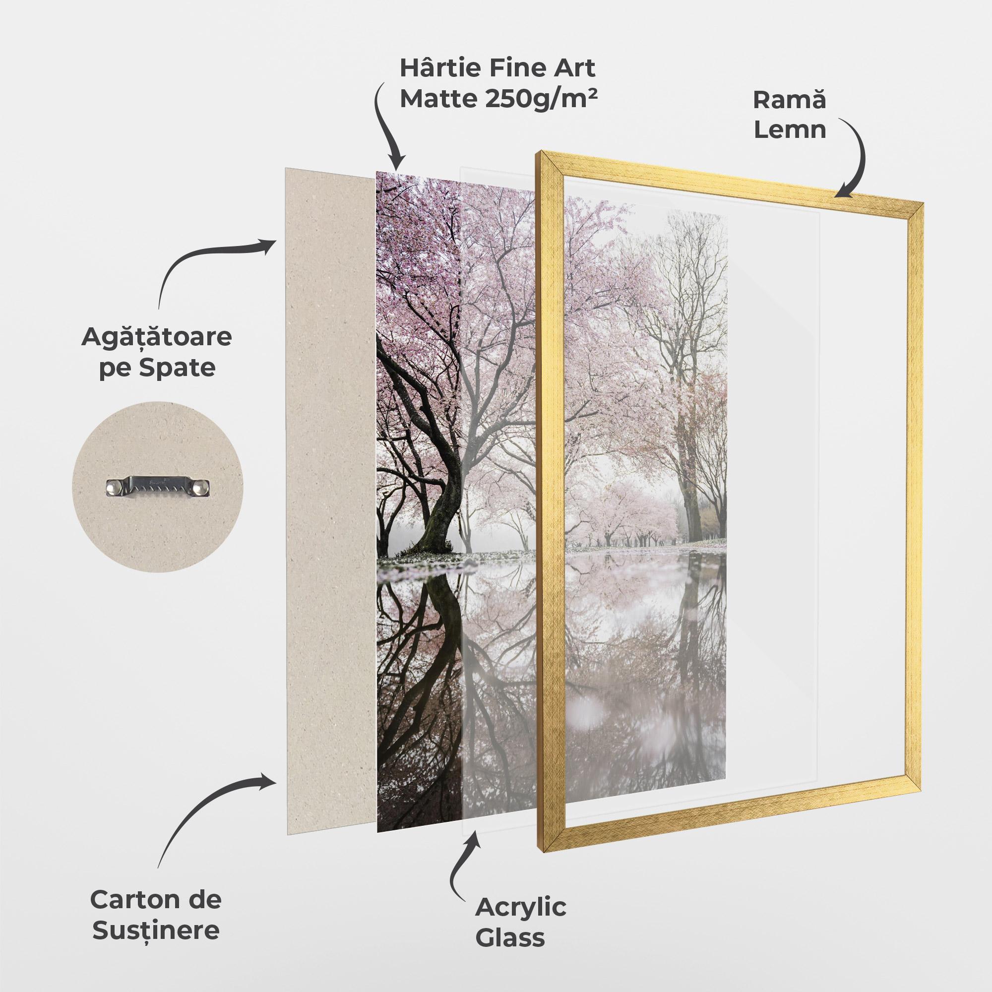 Poster Înrămat Pretty Pink Spring Tree mockup 1