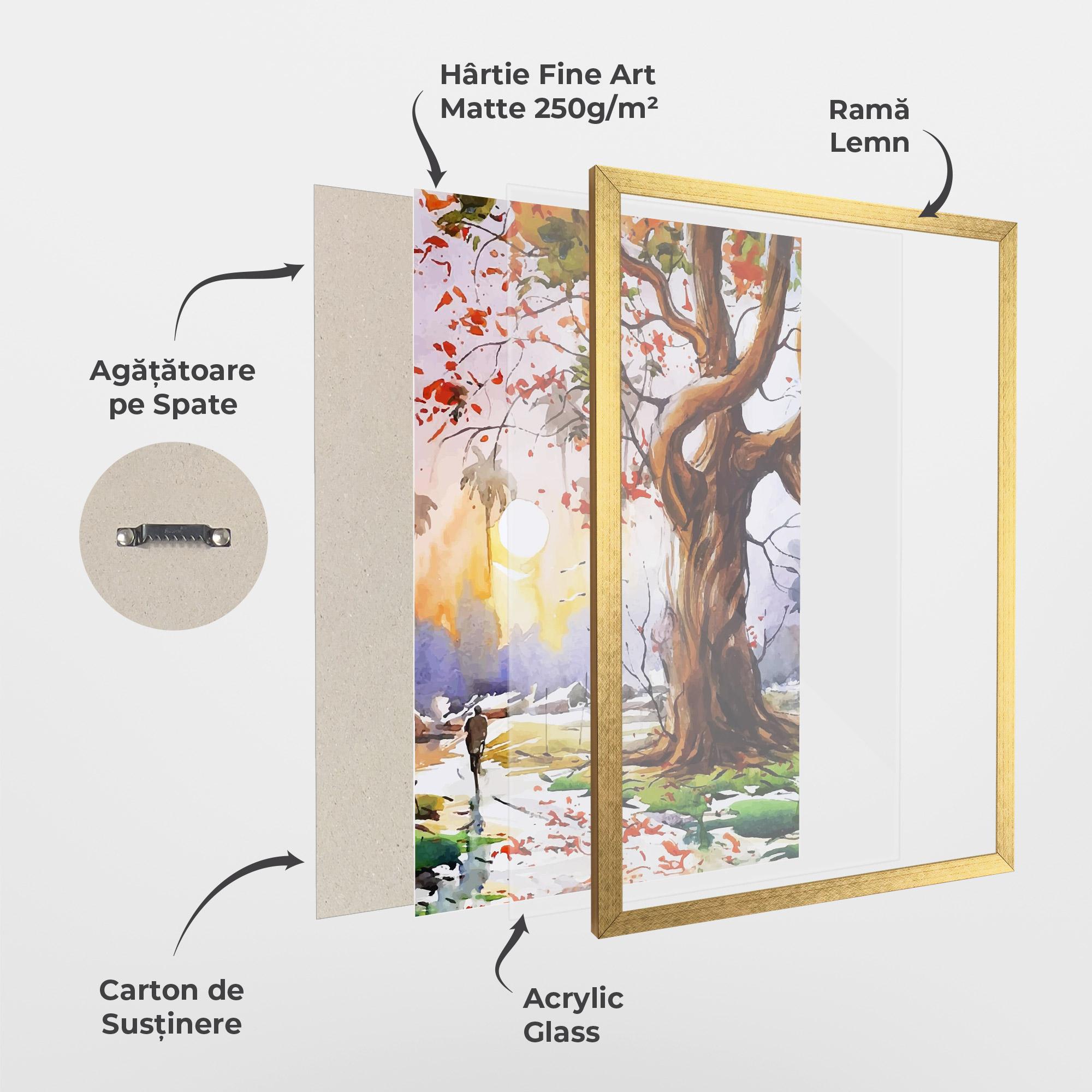 Poster Înrămat Watercolor Spring Tree mockup 1