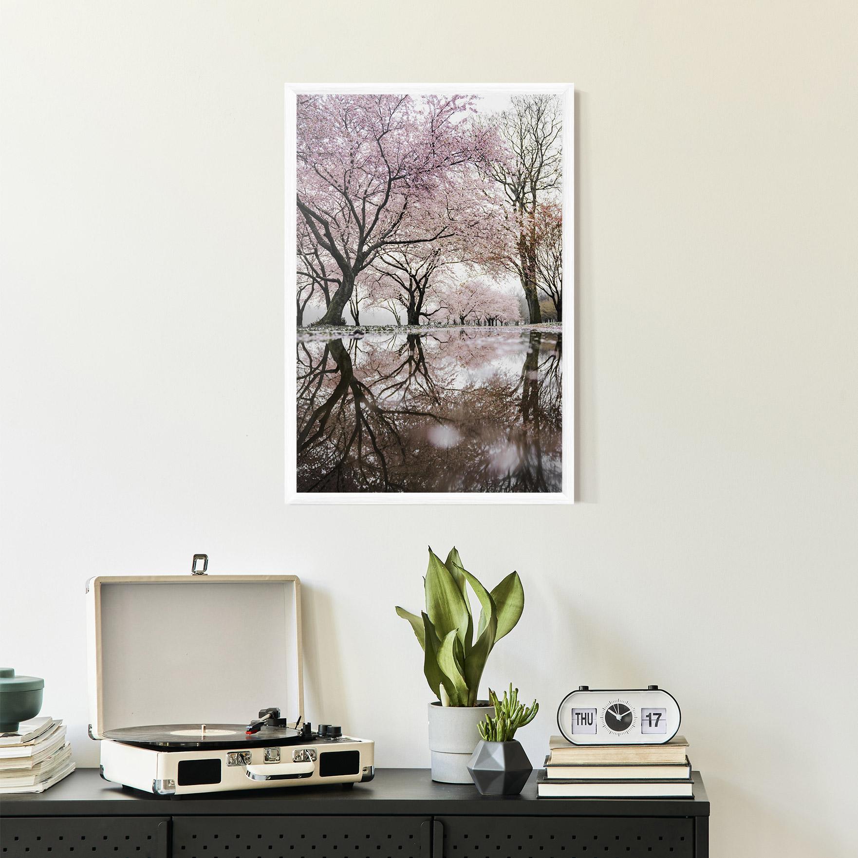 Poster Înrămat Pretty Pink Spring Tree mockup 2