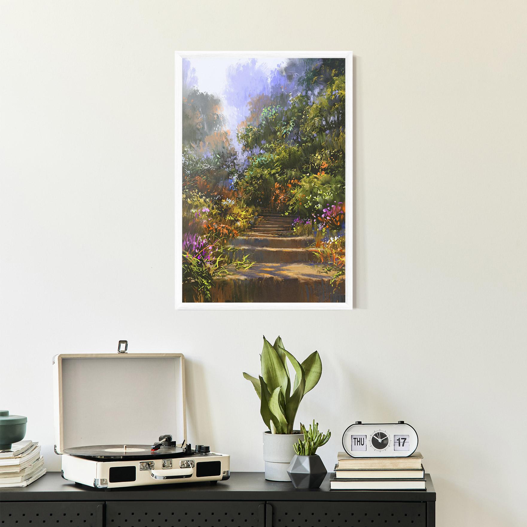 Poster Înrămat Spring Staircase Painting mockup 2