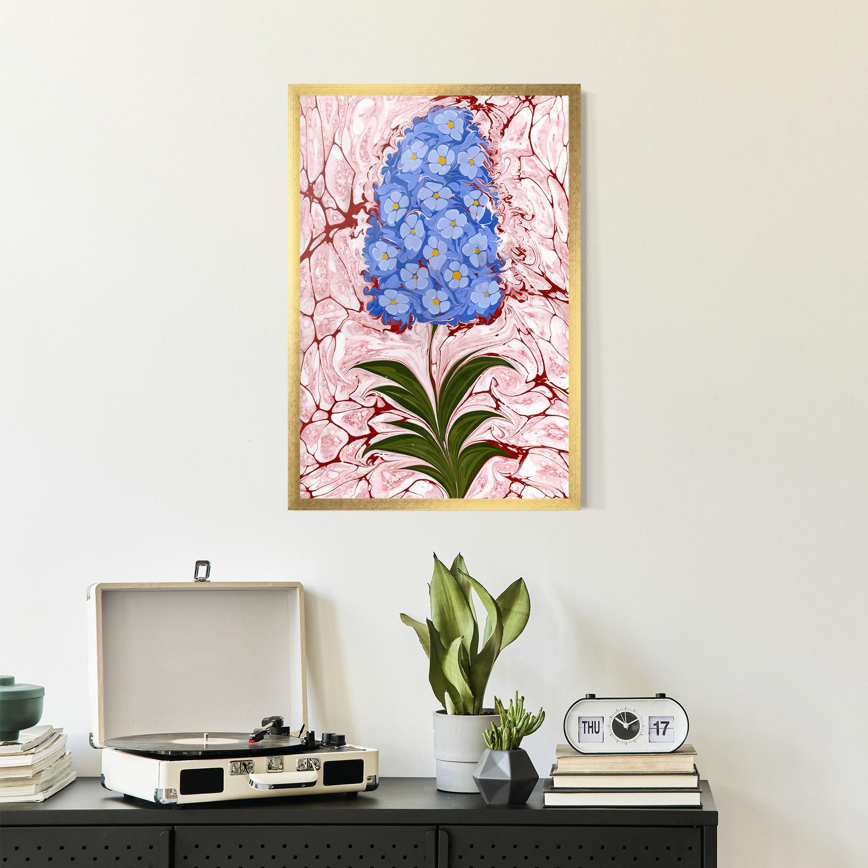 Poster Înrămat Blue Spring Flower mockup 2