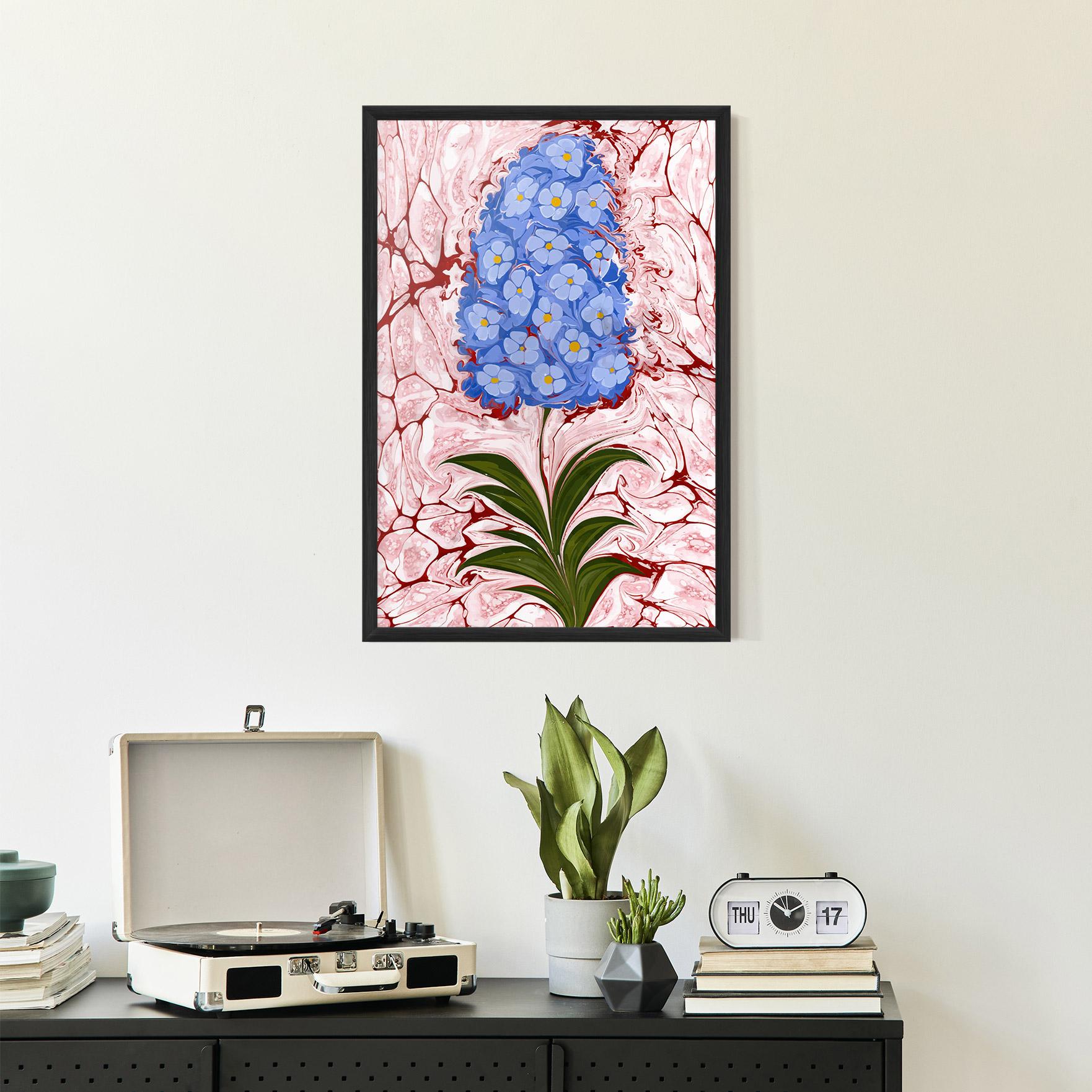 Poster Înrămat Blue Spring Flower mockup 2