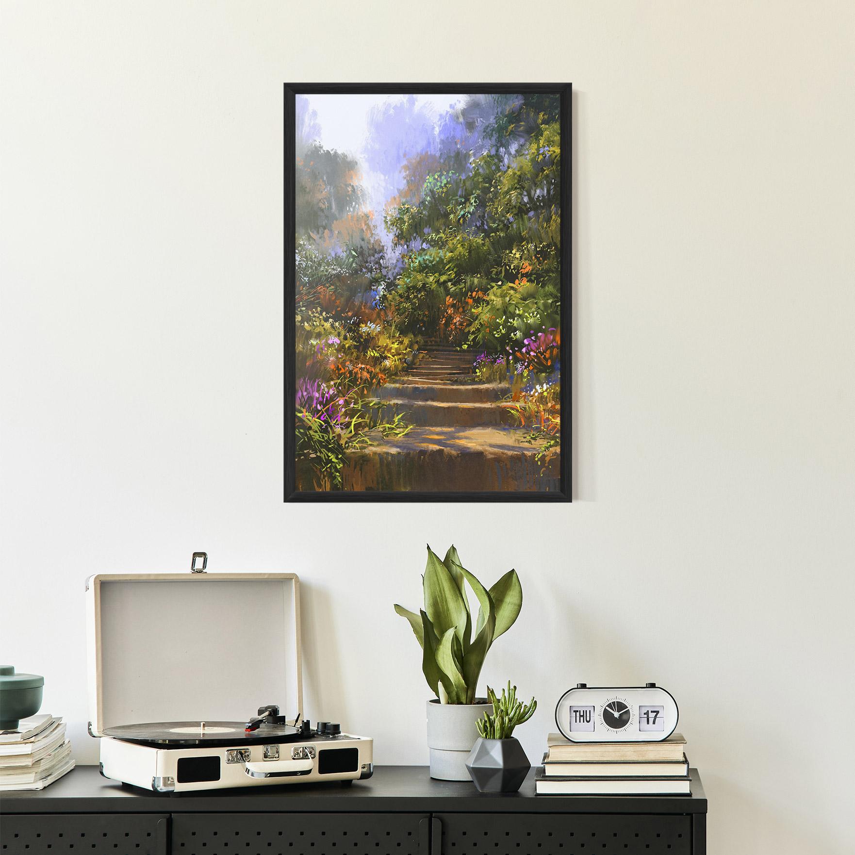 Poster Înrămat Spring Staircase Painting mockup 2