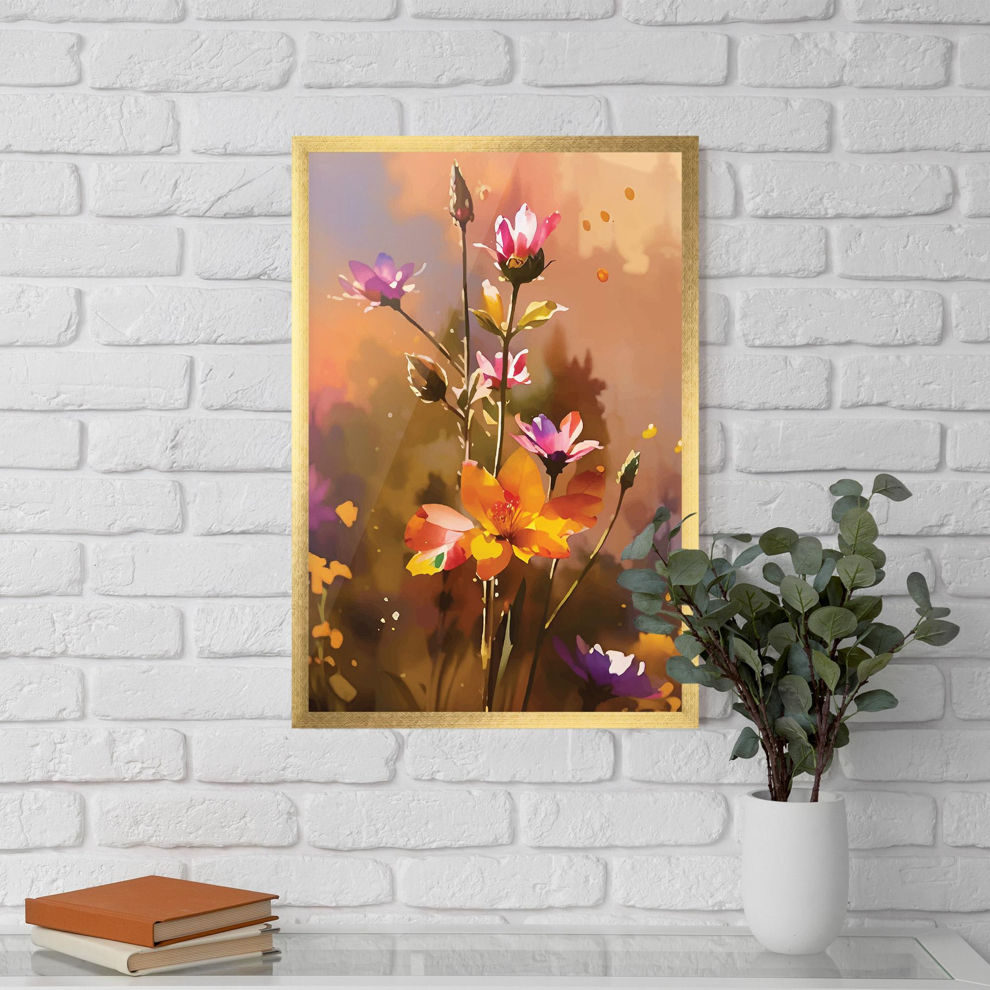 Poster Înrămat Orange Pink Spring mockup 5