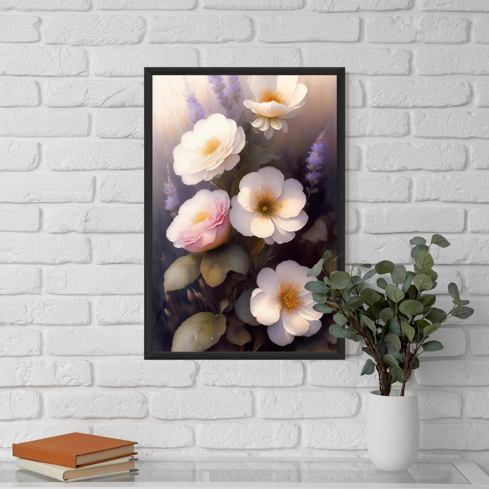 Poster Înrămat Cream Flower Spring mockup 5