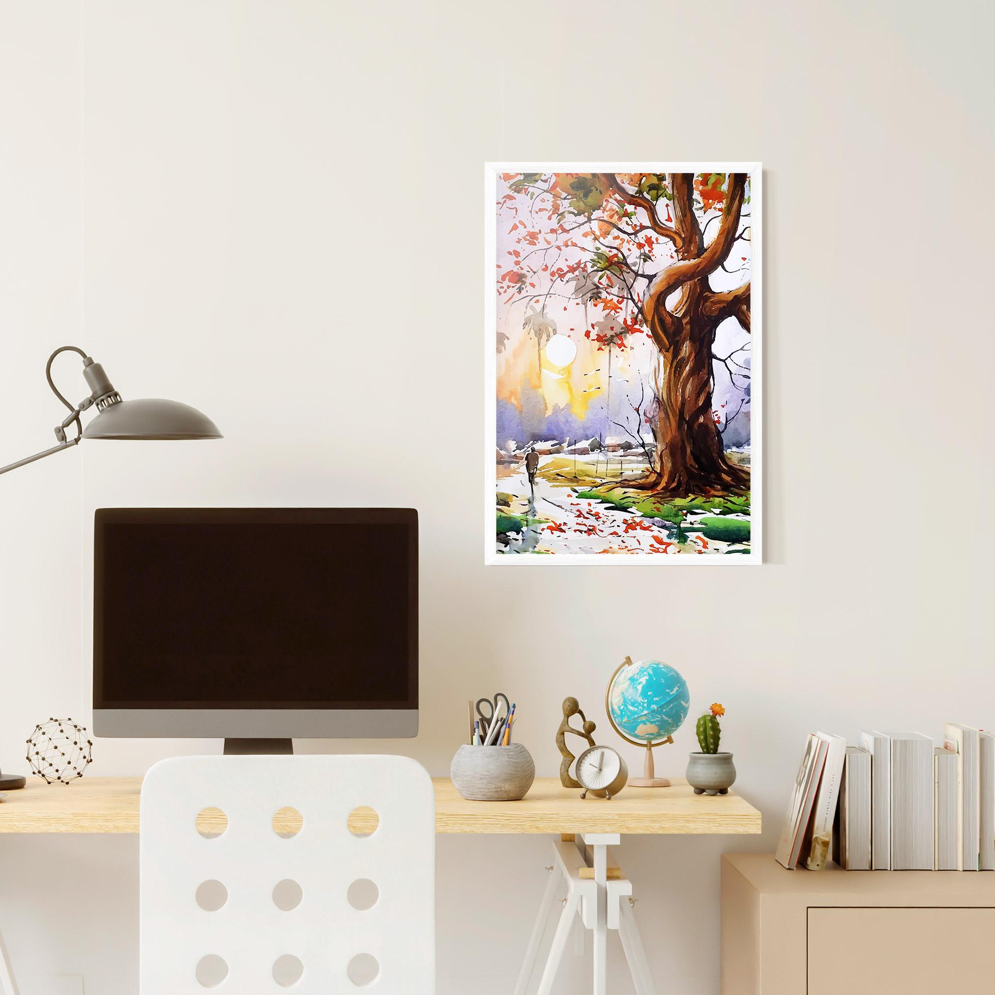 Poster Înrămat Watercolor Spring Tree mockup 6