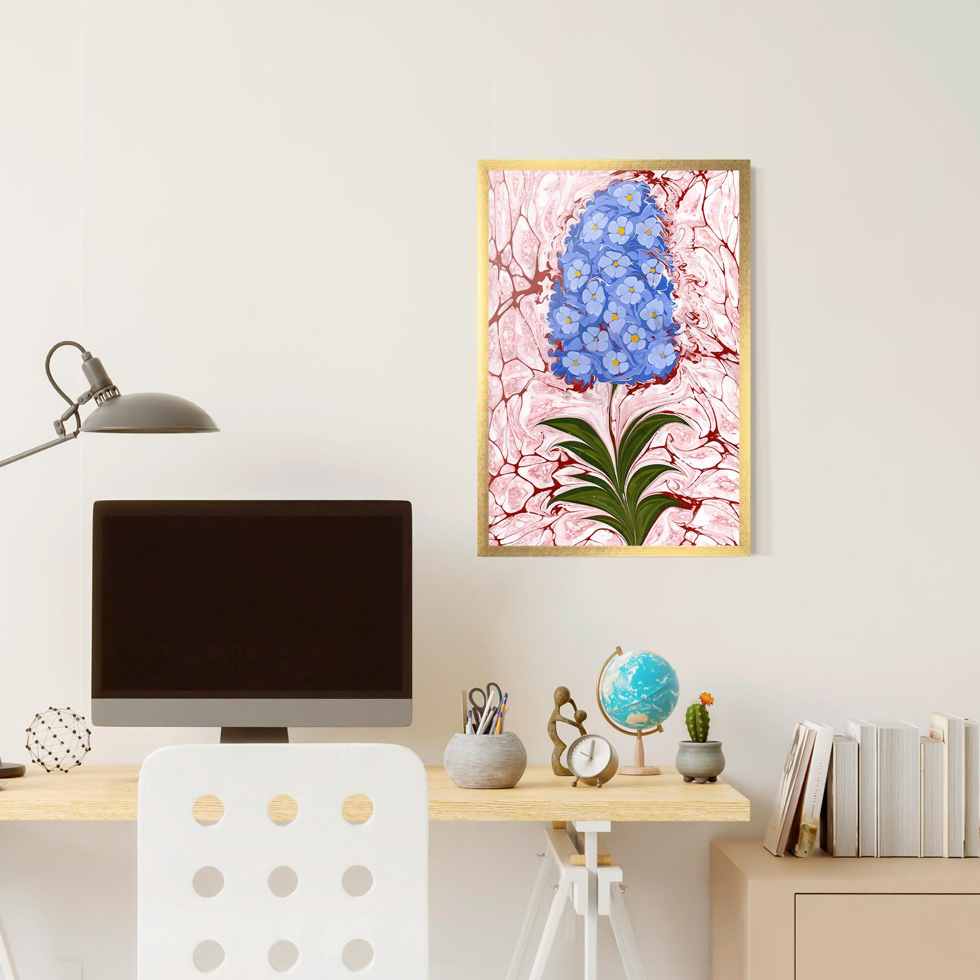 Poster Înrămat Blue Spring Flower mockup 6