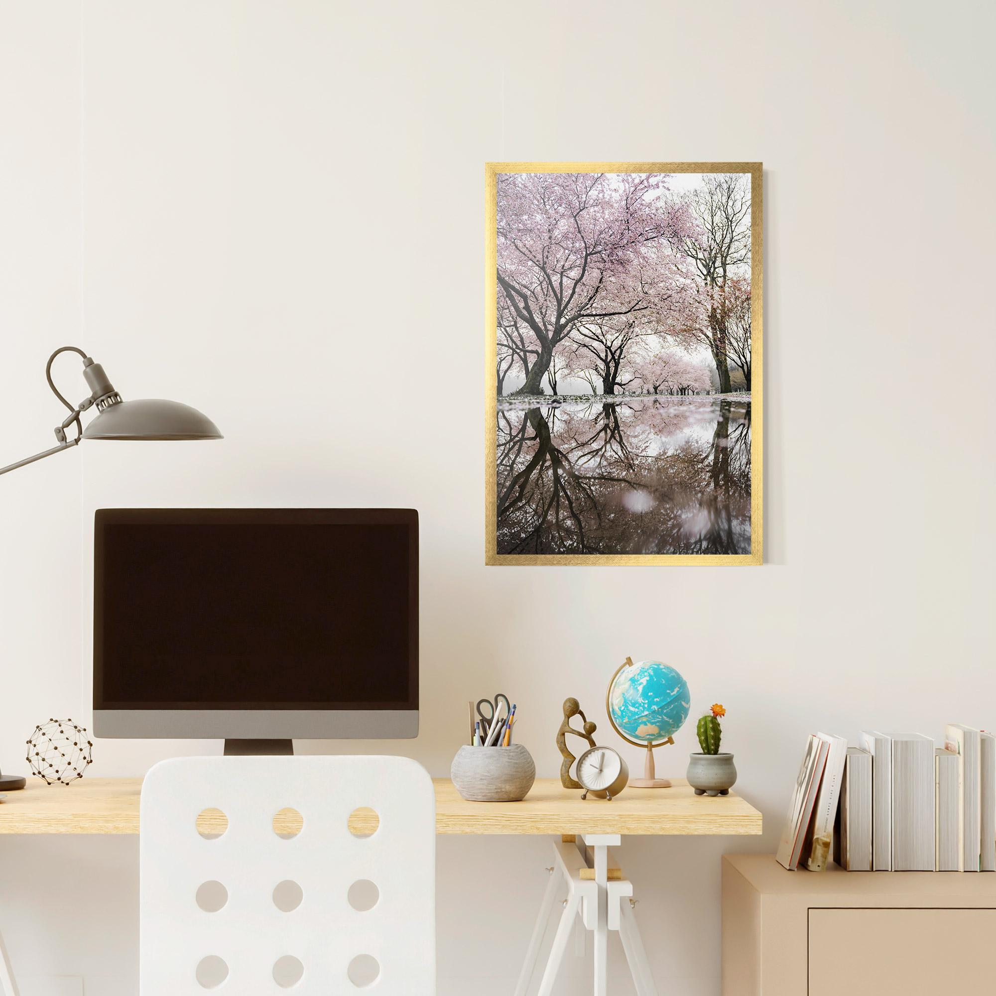 Poster Înrămat Pretty Pink Spring Tree mockup 6