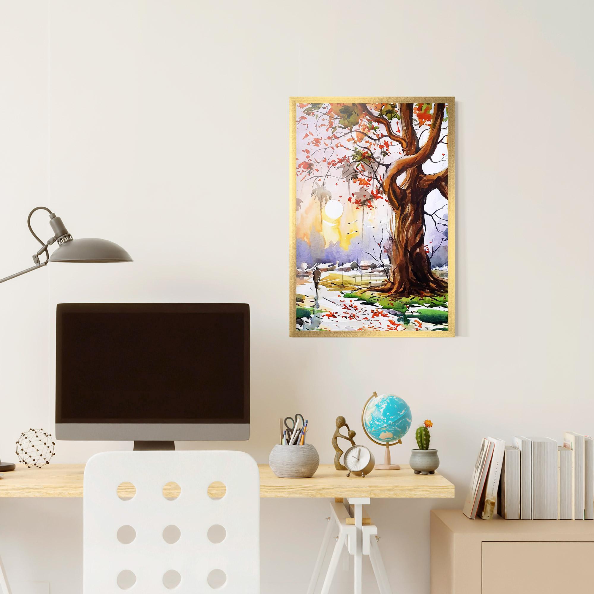 Poster Înrămat Watercolor Spring Tree mockup 6