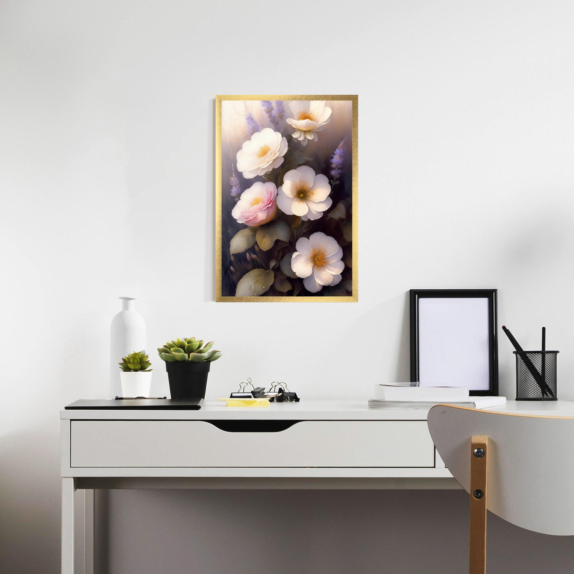 Poster Înrămat Cream Flower Spring mockup 7