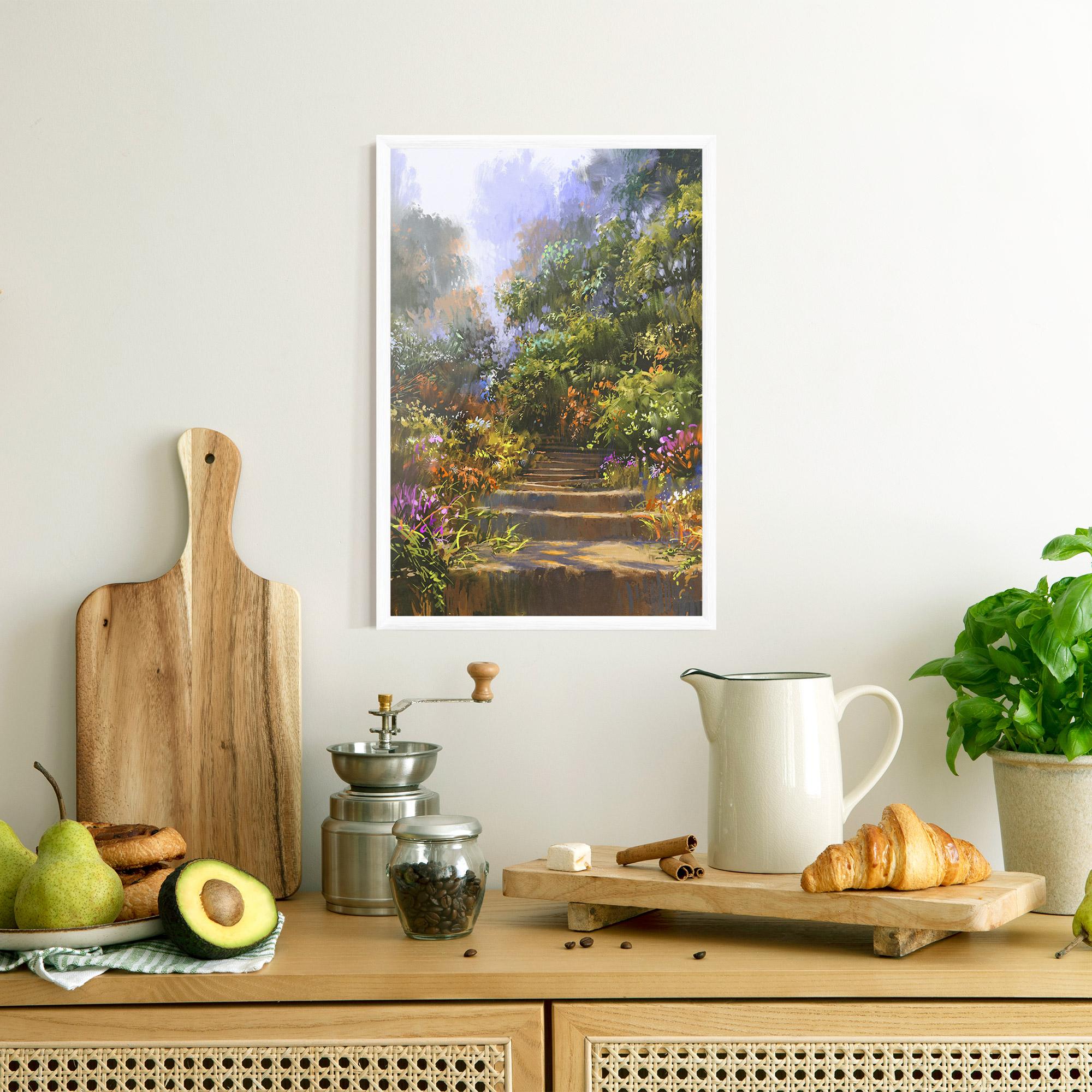 Poster Înrămat Spring Staircase Painting mockup 8