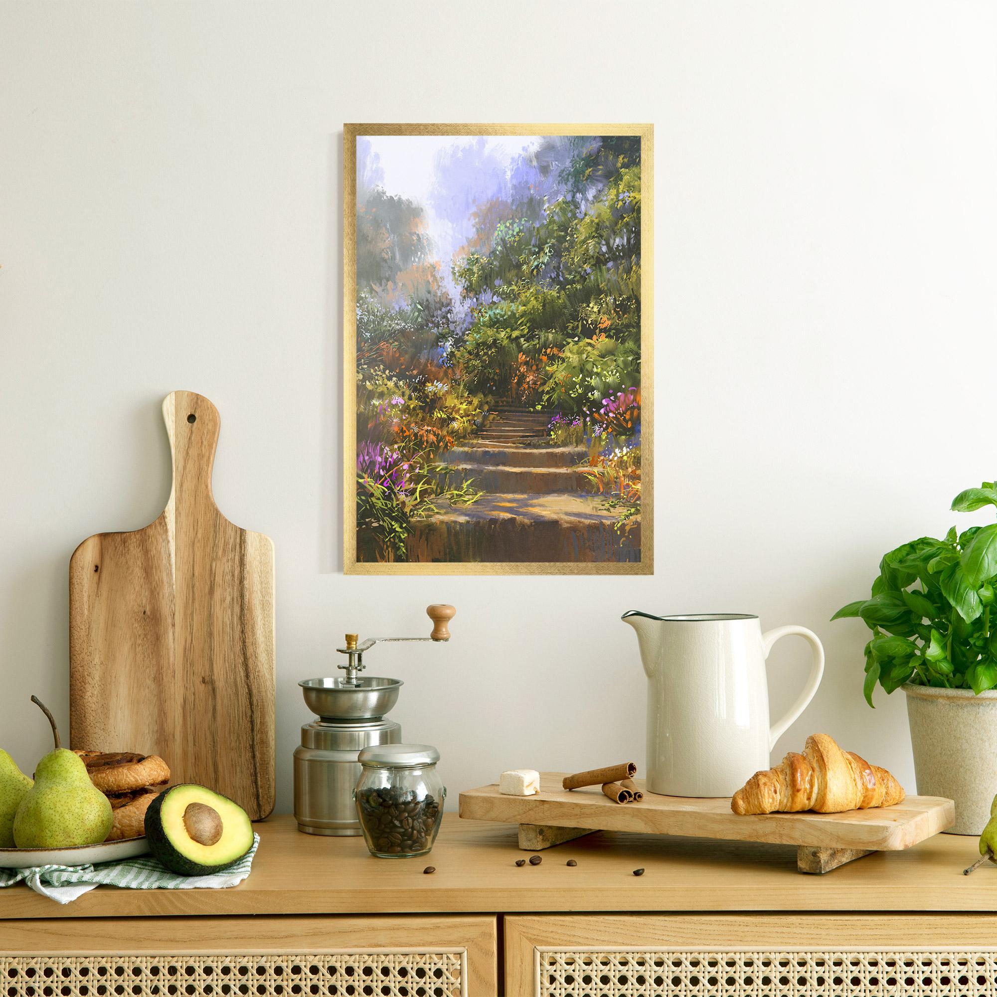 Poster Înrămat Spring Staircase Painting mockup 8