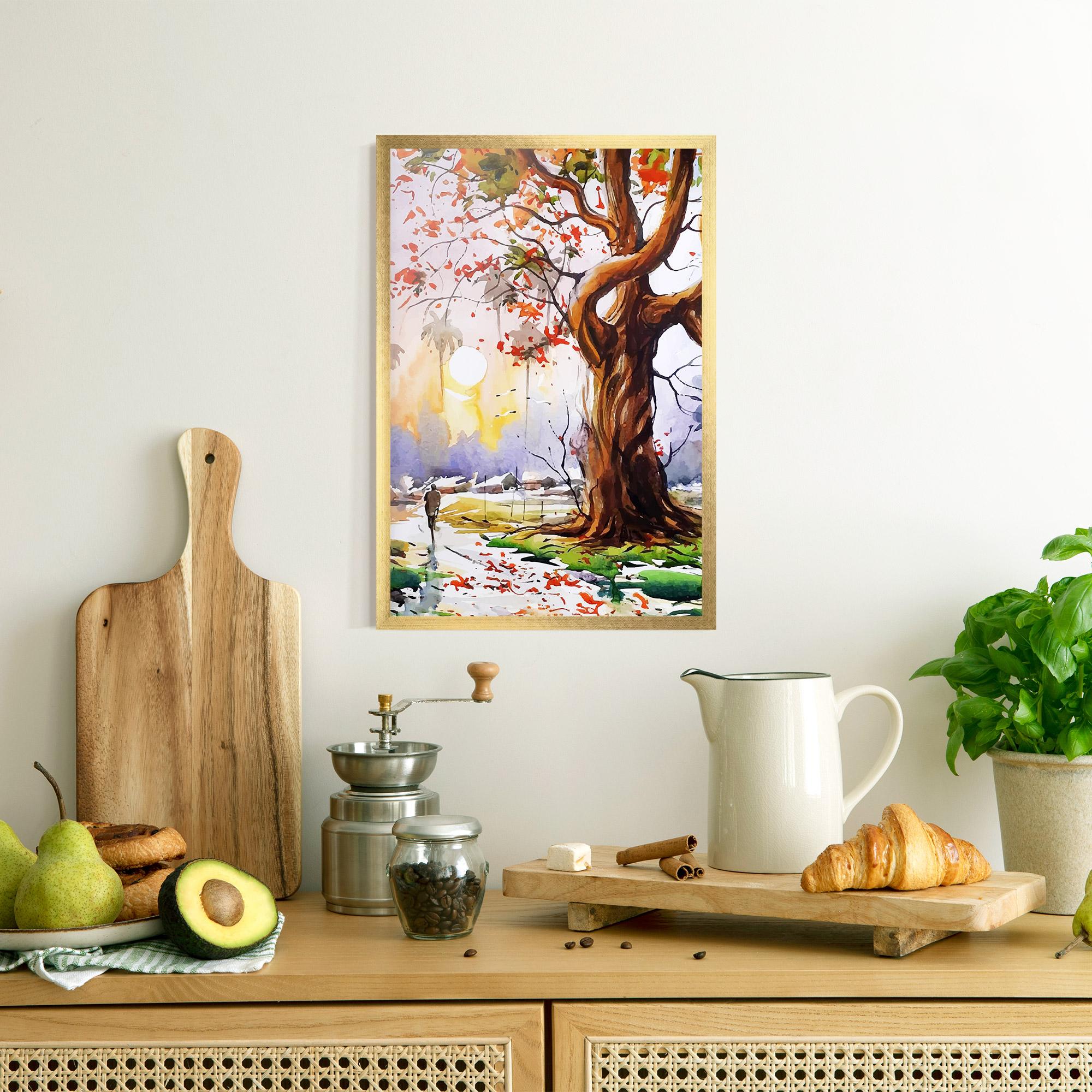 Poster Înrămat Watercolor Spring Tree mockup 8