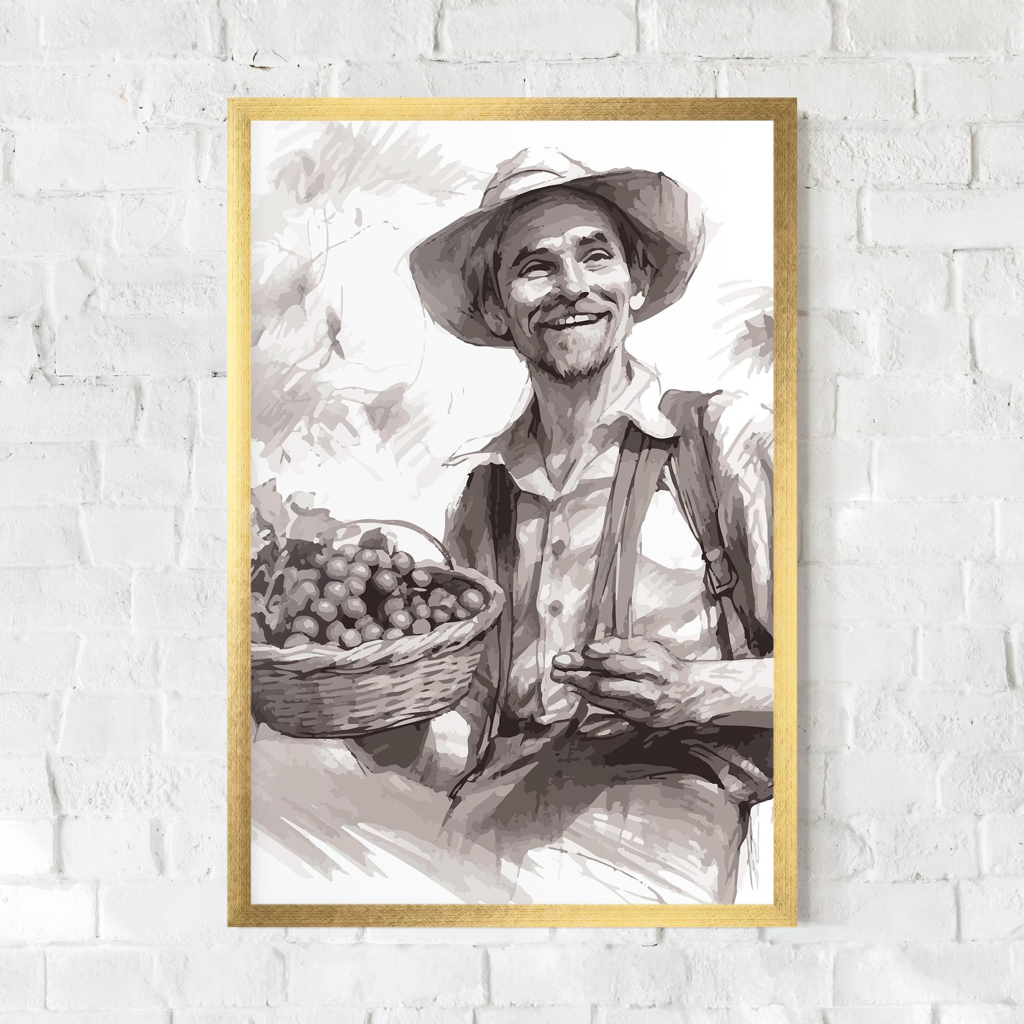 Poster Înrămat Happy Farmer mockup 0