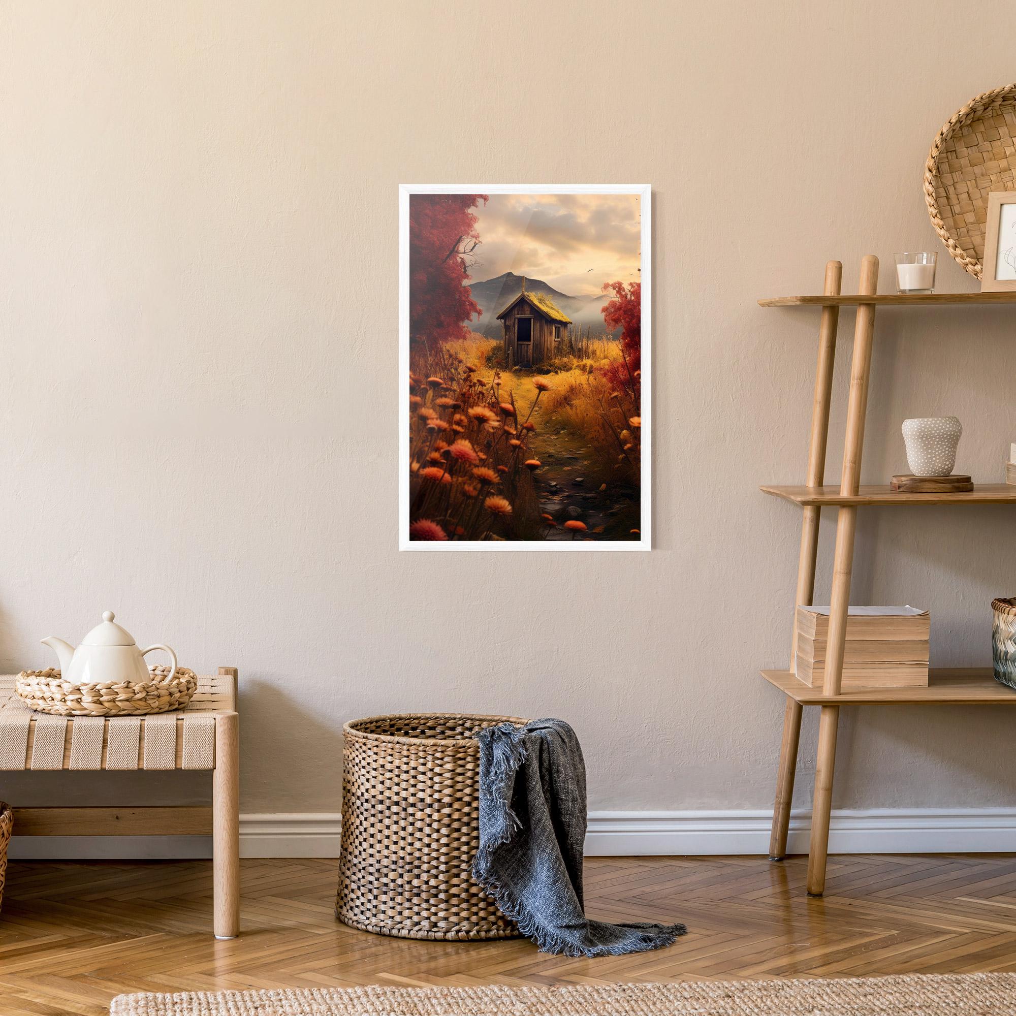 Poster Înrămat Small Cabin Field mockup 9