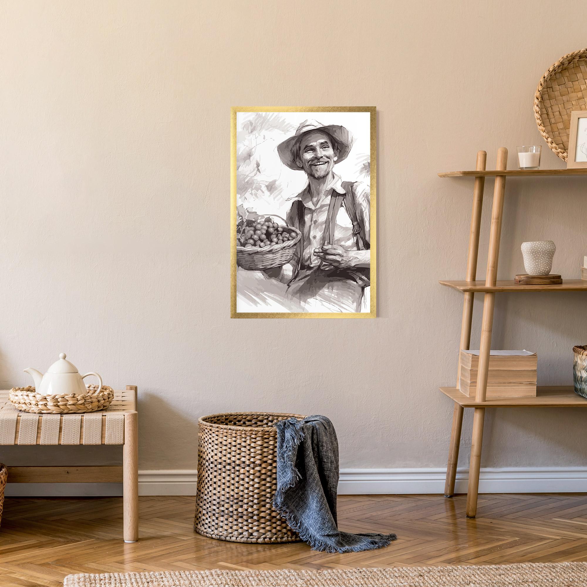 Poster Înrămat Happy Farmer mockup 9