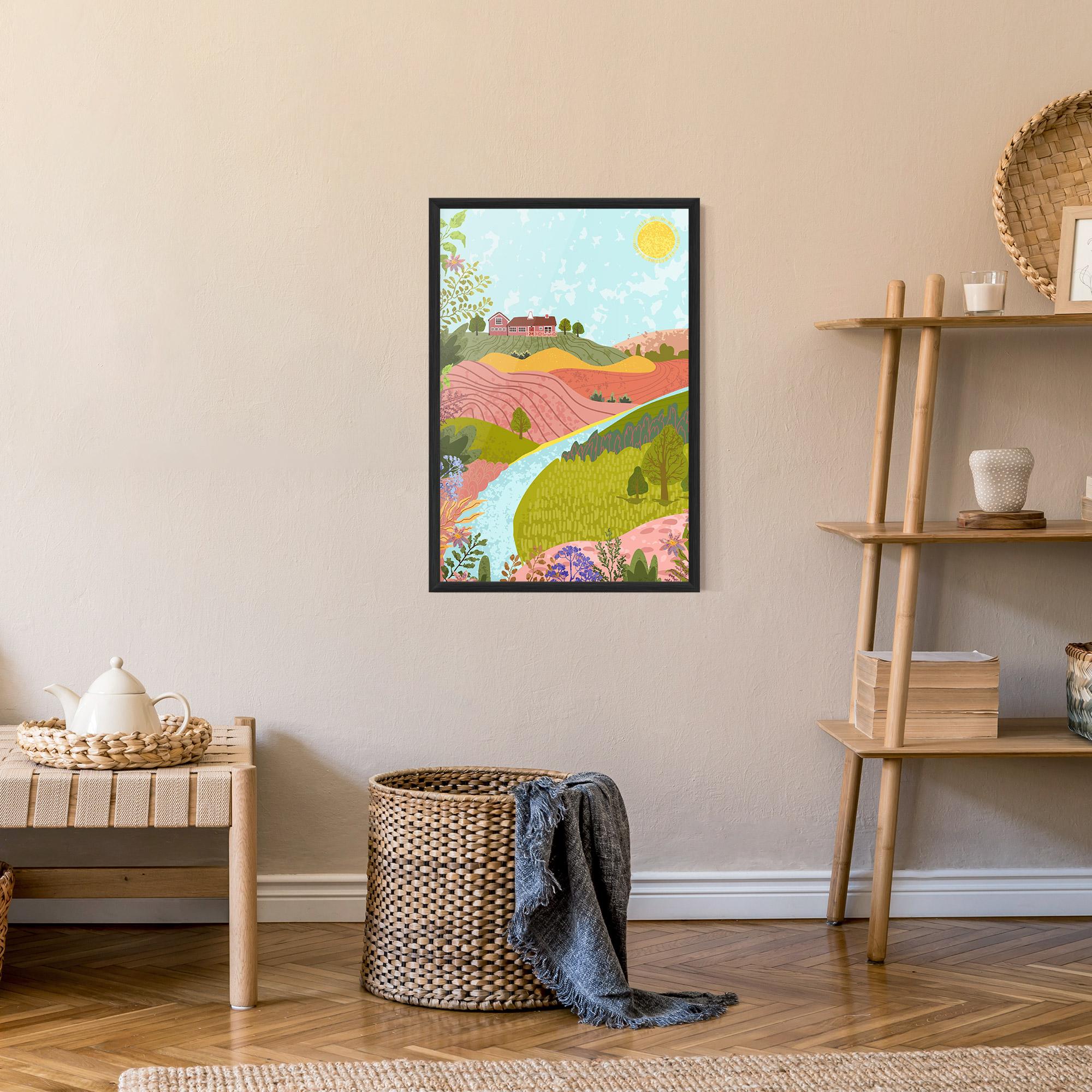 Poster Înrămat Pink House View mockup 9